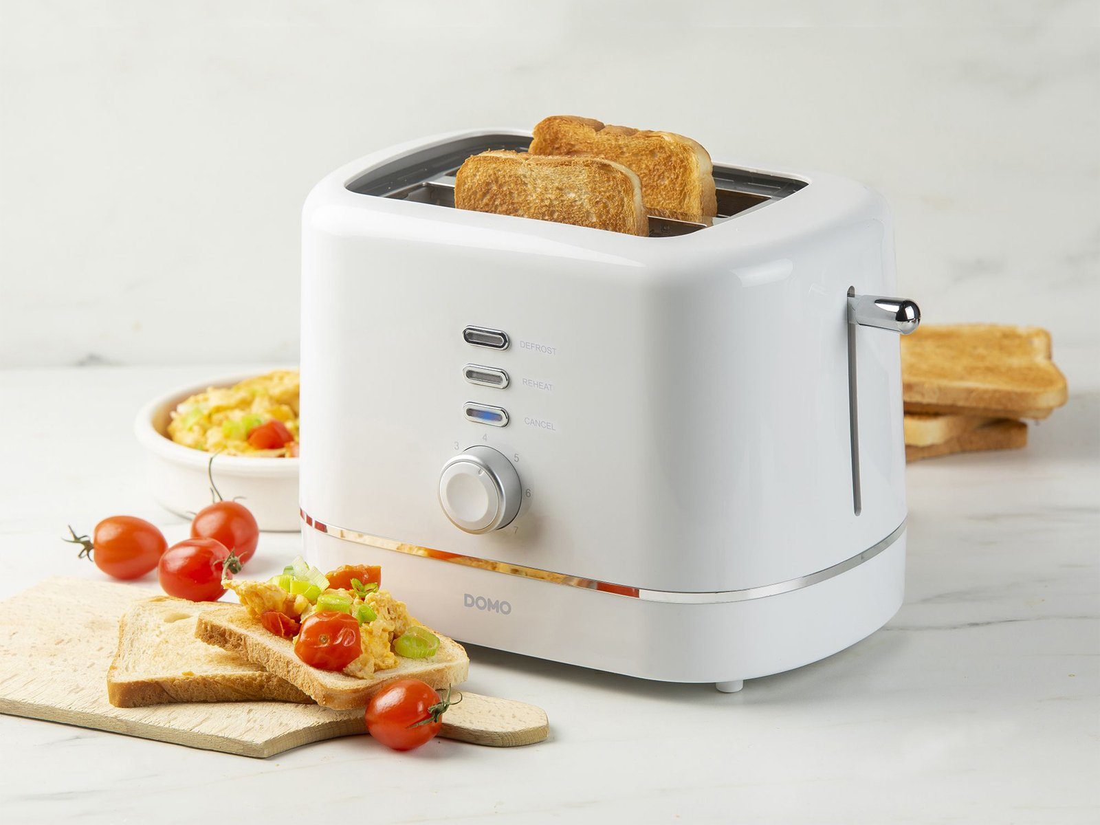 Domo Toaster, 2 kurze Schlitze, für Toastbrot, 850 W, Cool Touch Doppelschlitz 2 Scheiben Toastmaschine Mini Toster