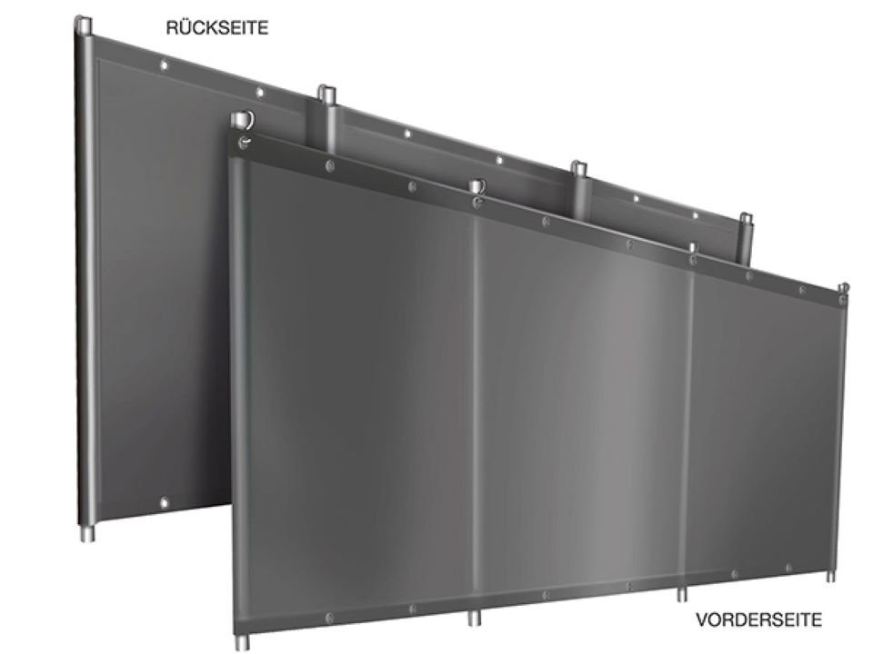 aus Anthrazit stabil Windschutz Plane, & Planen Camping Windschutz ANKO Laschen m. Ösen Sichtschutz (LKW-Planenqualität) LKW