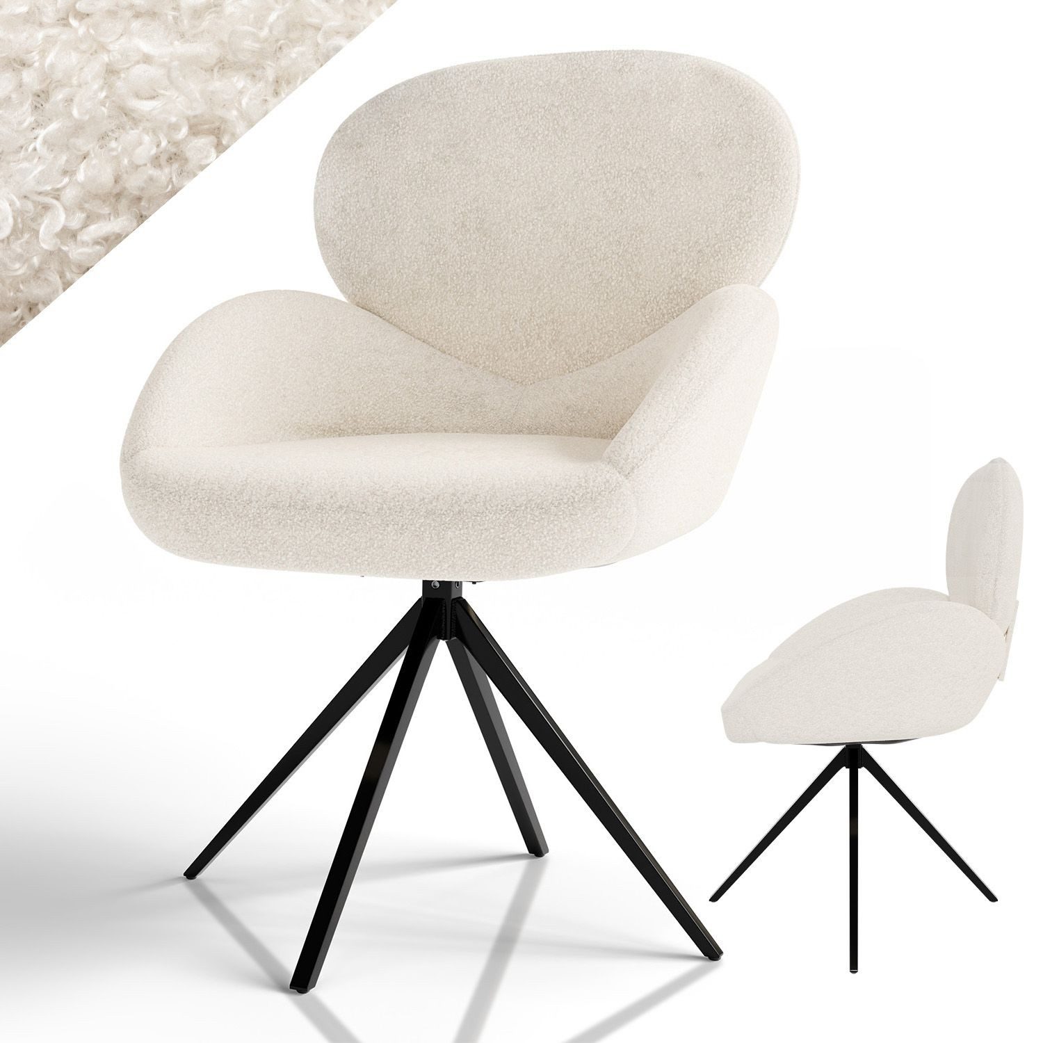 Juskys Esszimmerstuhl Albano (1 St), 360° drehbar, verstellbare Füße, einfa günstig online kaufen