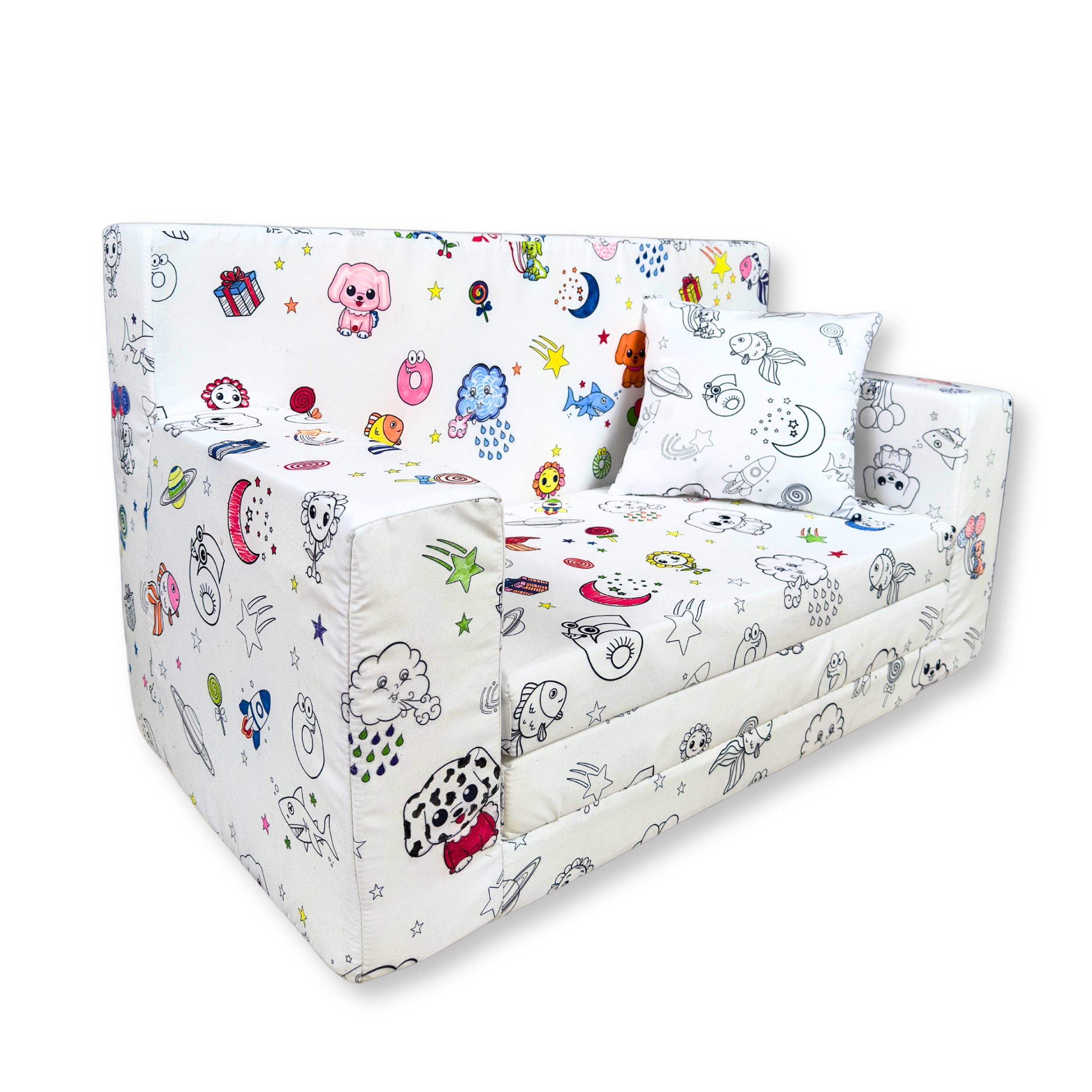 FORTISLINE Kindersofa Kindersofa Malspaß Kreative Möbel Ausmalen mit Stiften Kinderzimmer