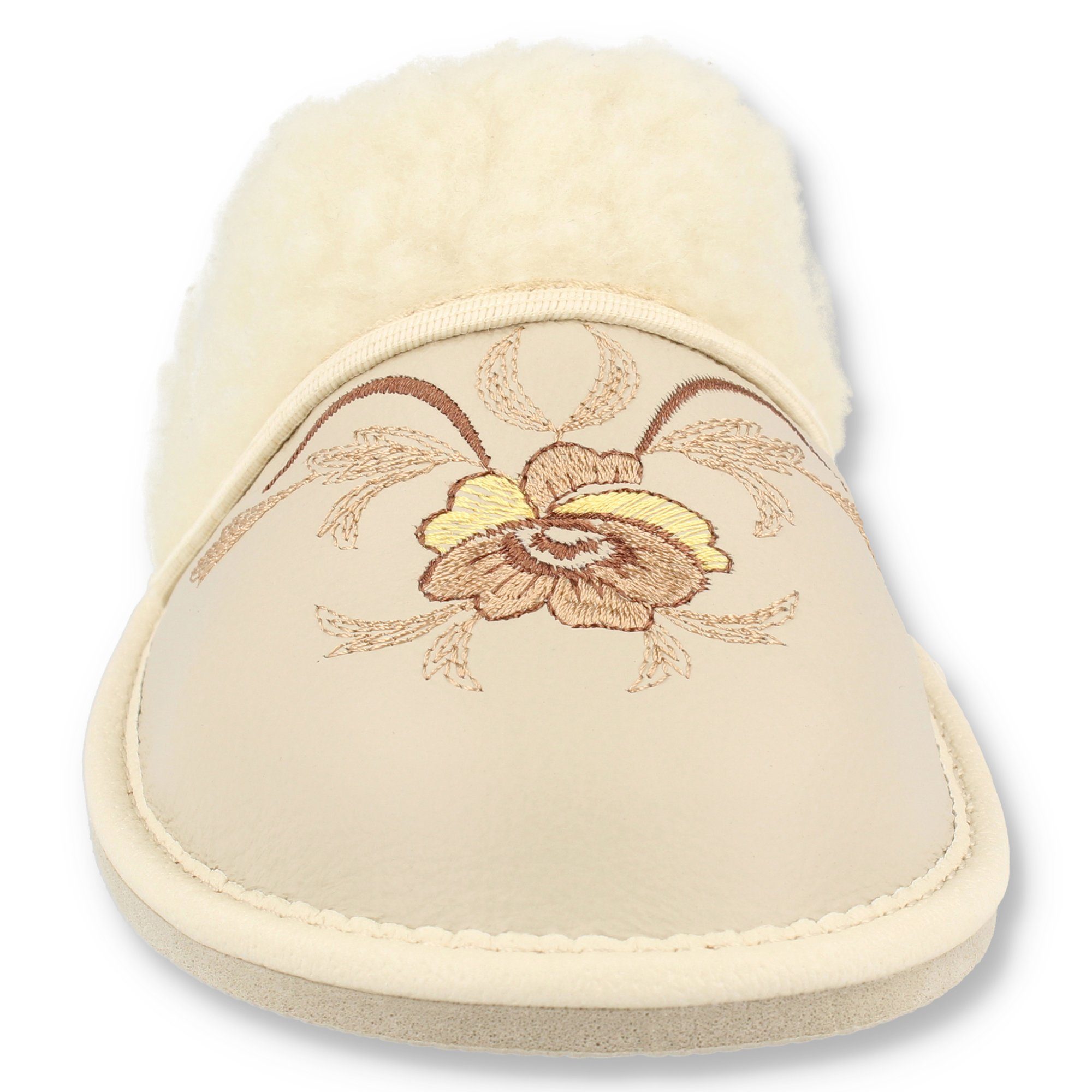 filsko Vara Hübsche Winter Pantoffeln mit Schafwolle für Damen Hausschuh – Bild 4 von 5