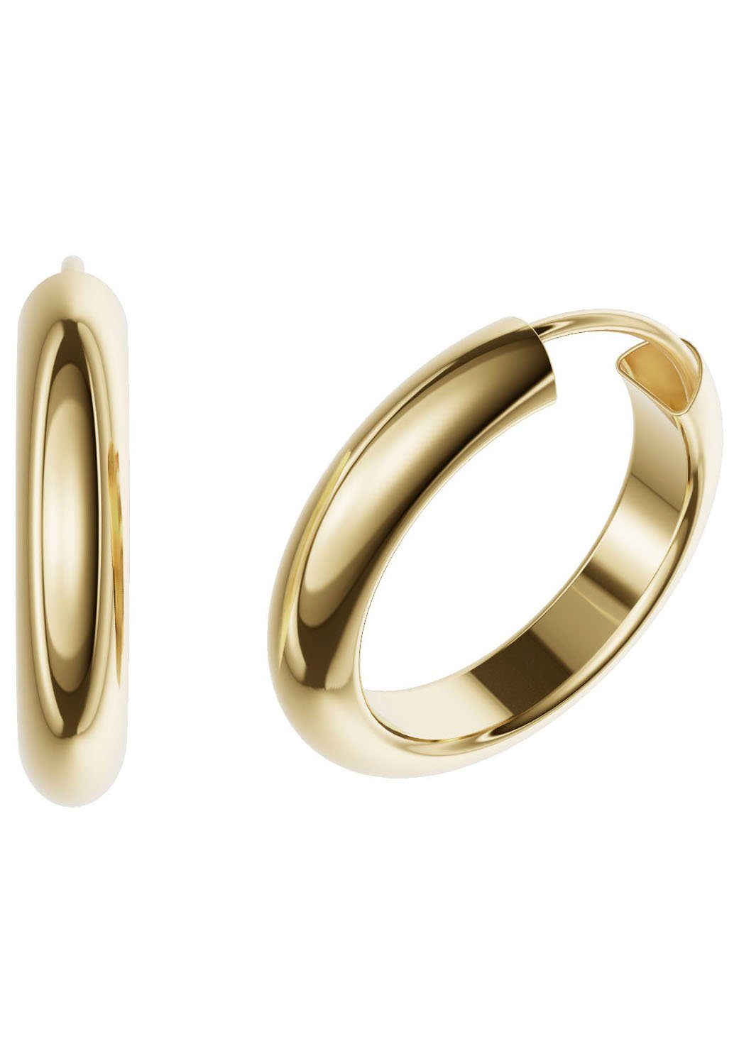 FIRETTI Paar Creolen Schmuck Geschenk Silber 925 Ohrringe 3,9 mm breit Made in Germany mehr