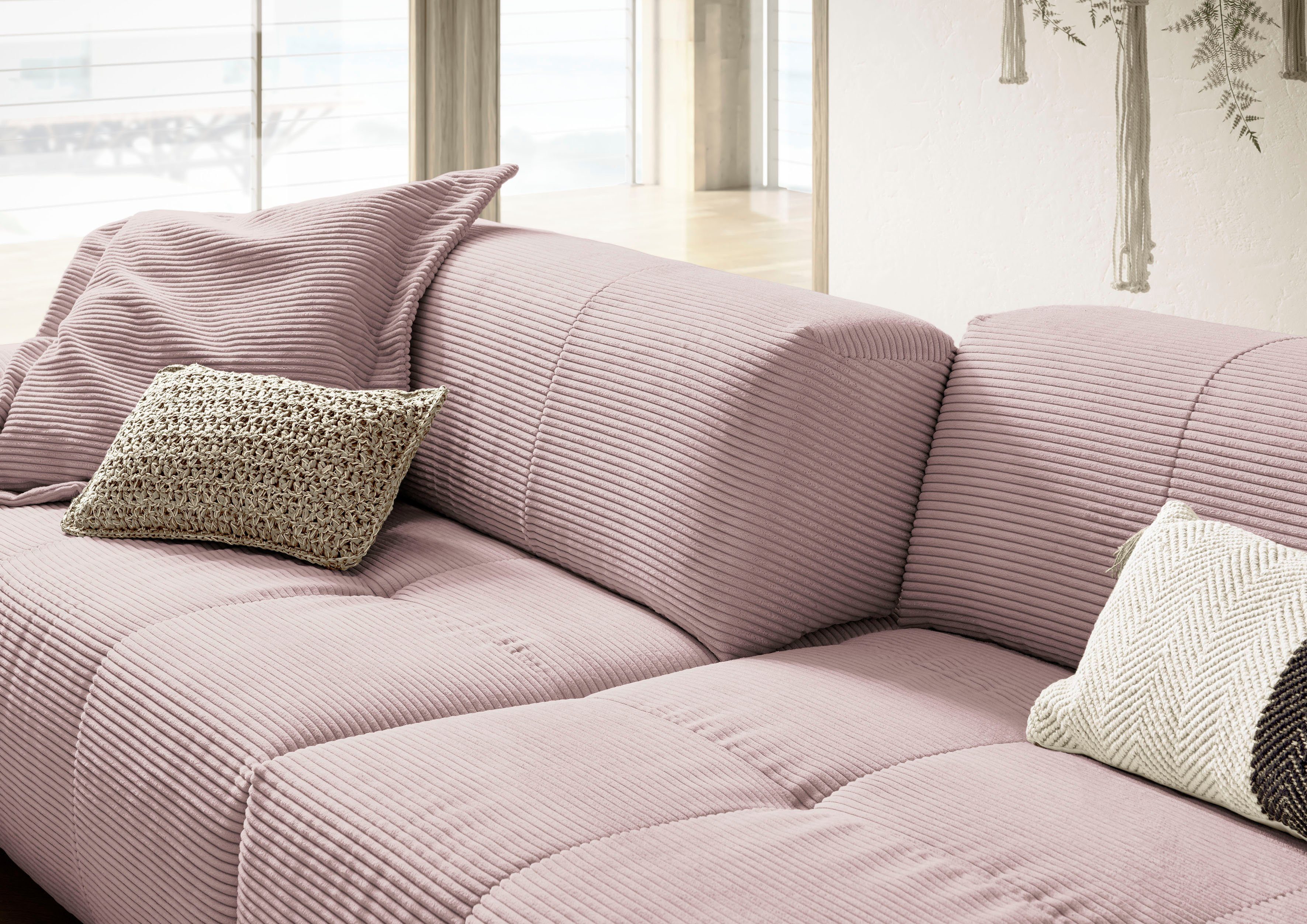 3C Candy Big-Sofa Yoshy Mega Sofa mit Komfortfunktionen, modern und bequem, Zwei Sitztiefen durch verstellbare Rückenlehne, Bezug in Cord