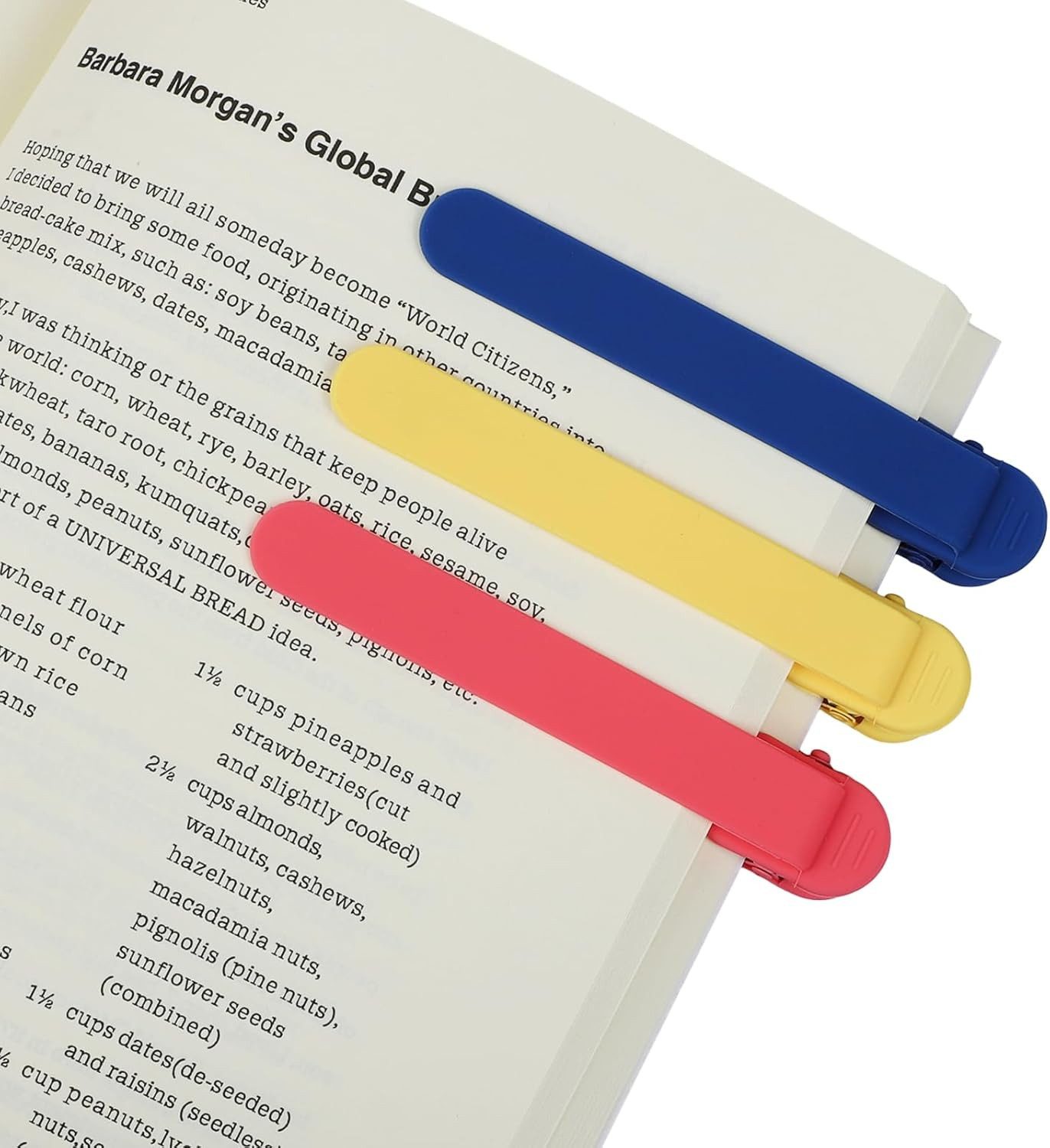 FOUORTUNATE-BEE Lesezeichen Automatische Silikon-Lesezeichen, 3er Set, Clip-Buchmarker, Personalisierte Lesezeichen mit Clip für Damen und Herren
