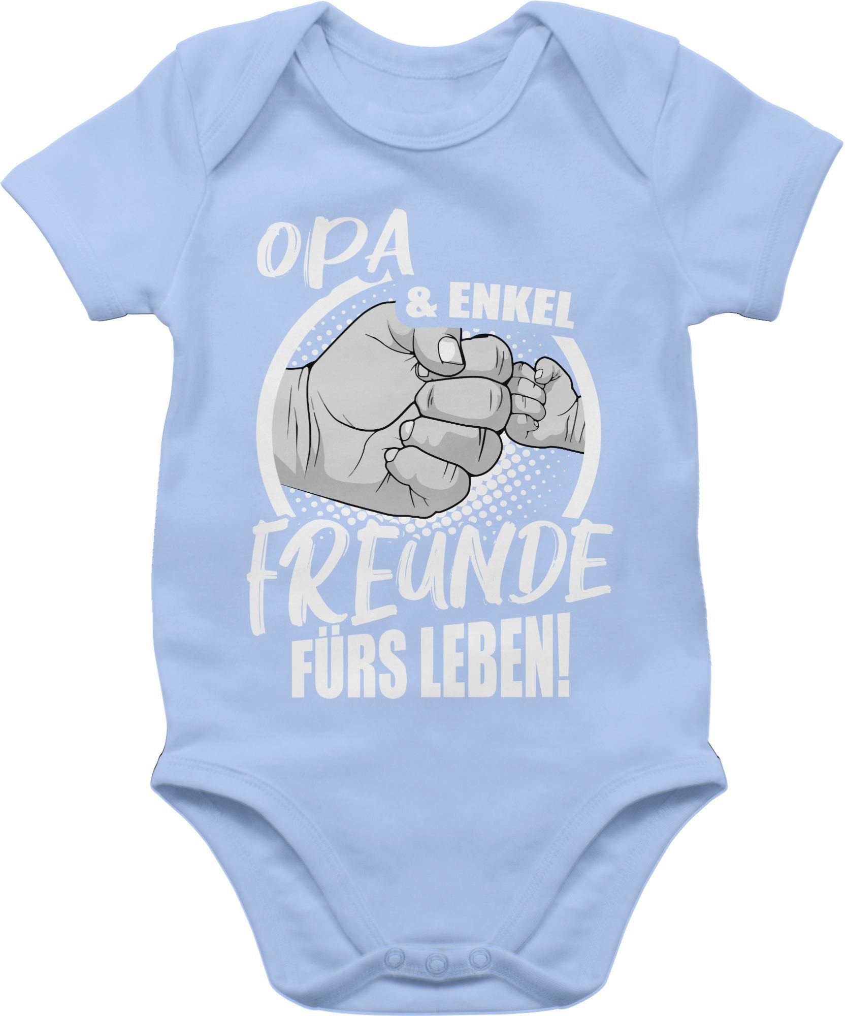 Shirtracer Shirtbody Opa & Enkel fürs Baby Babyblau 3 Partner-Look Familie Freunde Leben