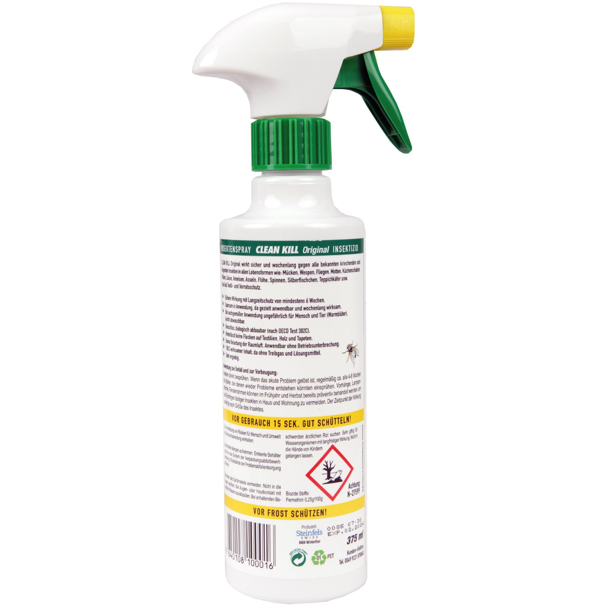 ml, abbaubar Kill Schutz Ungeziefer 375 Mückenspray Original, Clean Wespenspray Insektenspray Biologisch