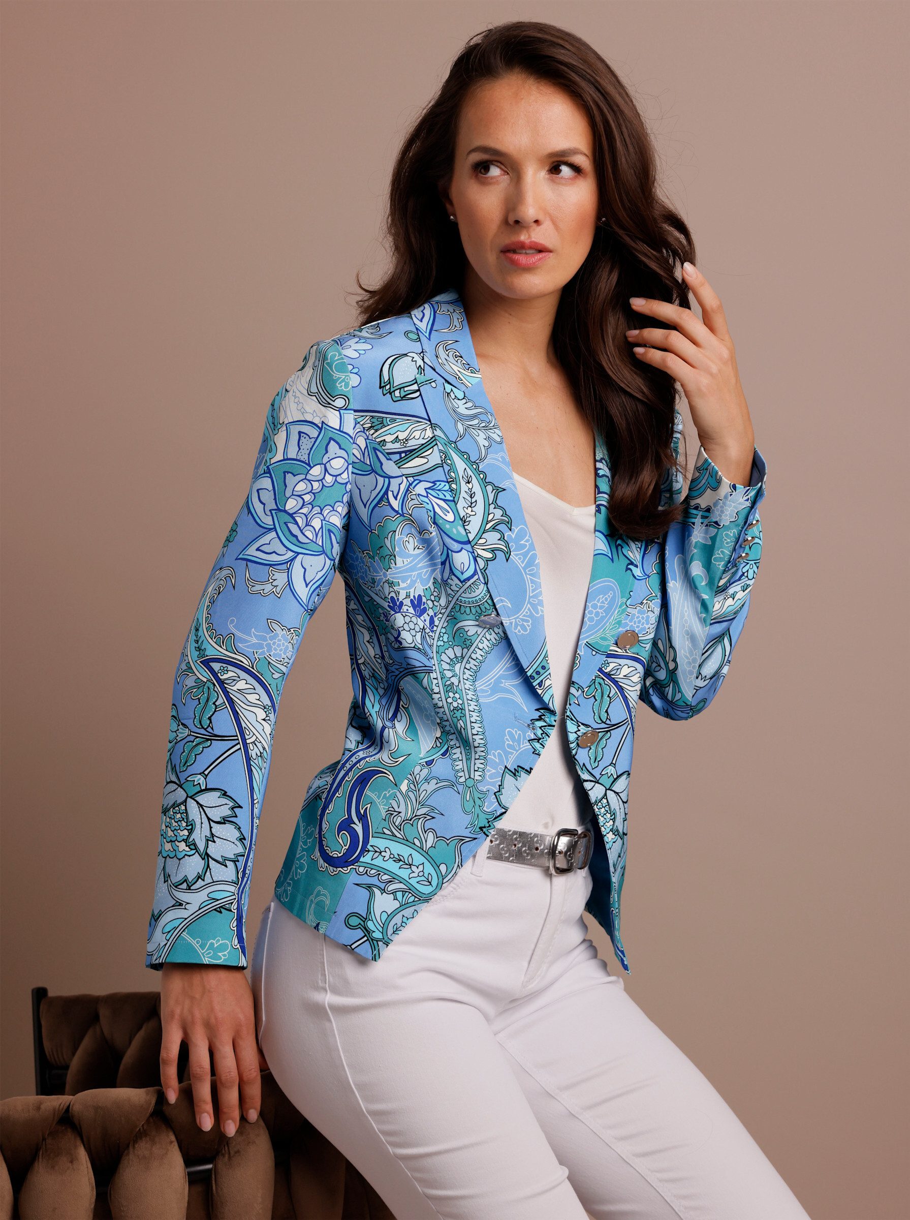 creation L Blusenblazer Seiden-Blazer Langarm