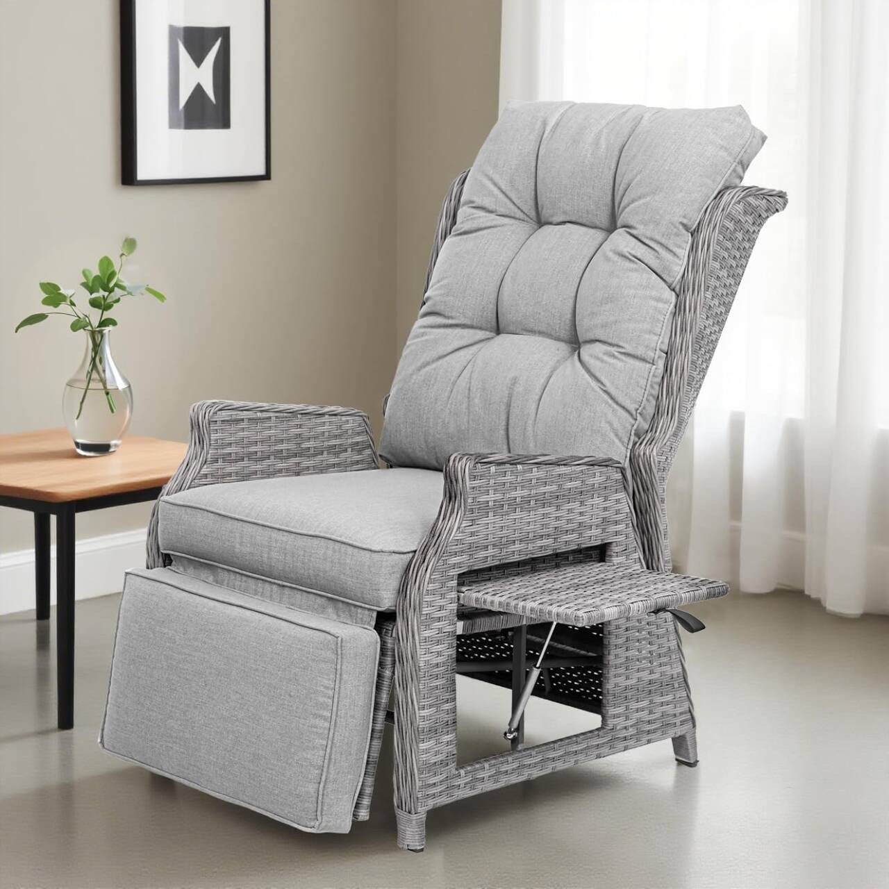 HOMECALL Rattanstuhl Gartensessel Outdoor Verstellbar Liegestuhl Gartenlieg günstig online kaufen