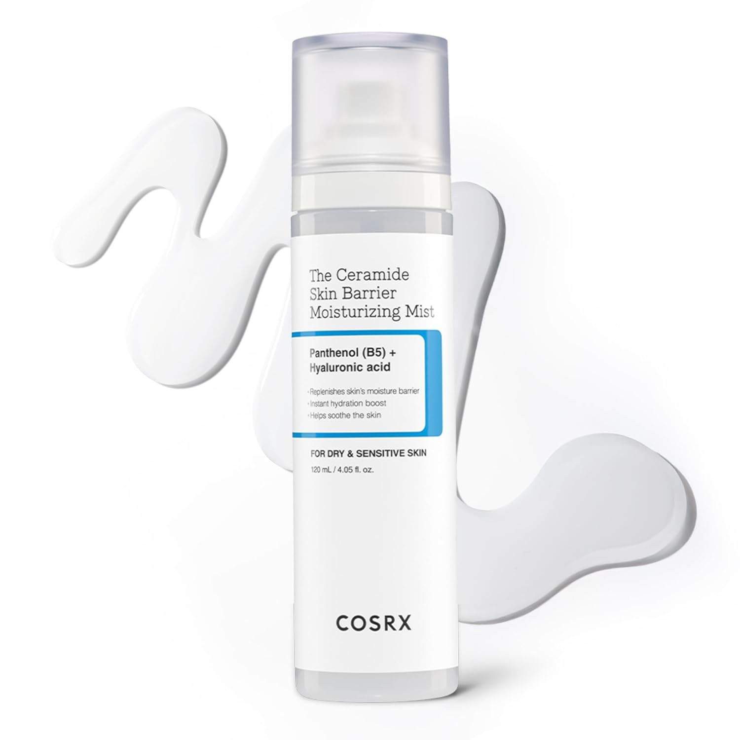 Cosrx Tagescreme Ceramide Skin Barrier Moisturizing Mist Langanhaltende Pflege für empfindliche Haut – 120 ml, mit Panthenol & Hyaluronsäure