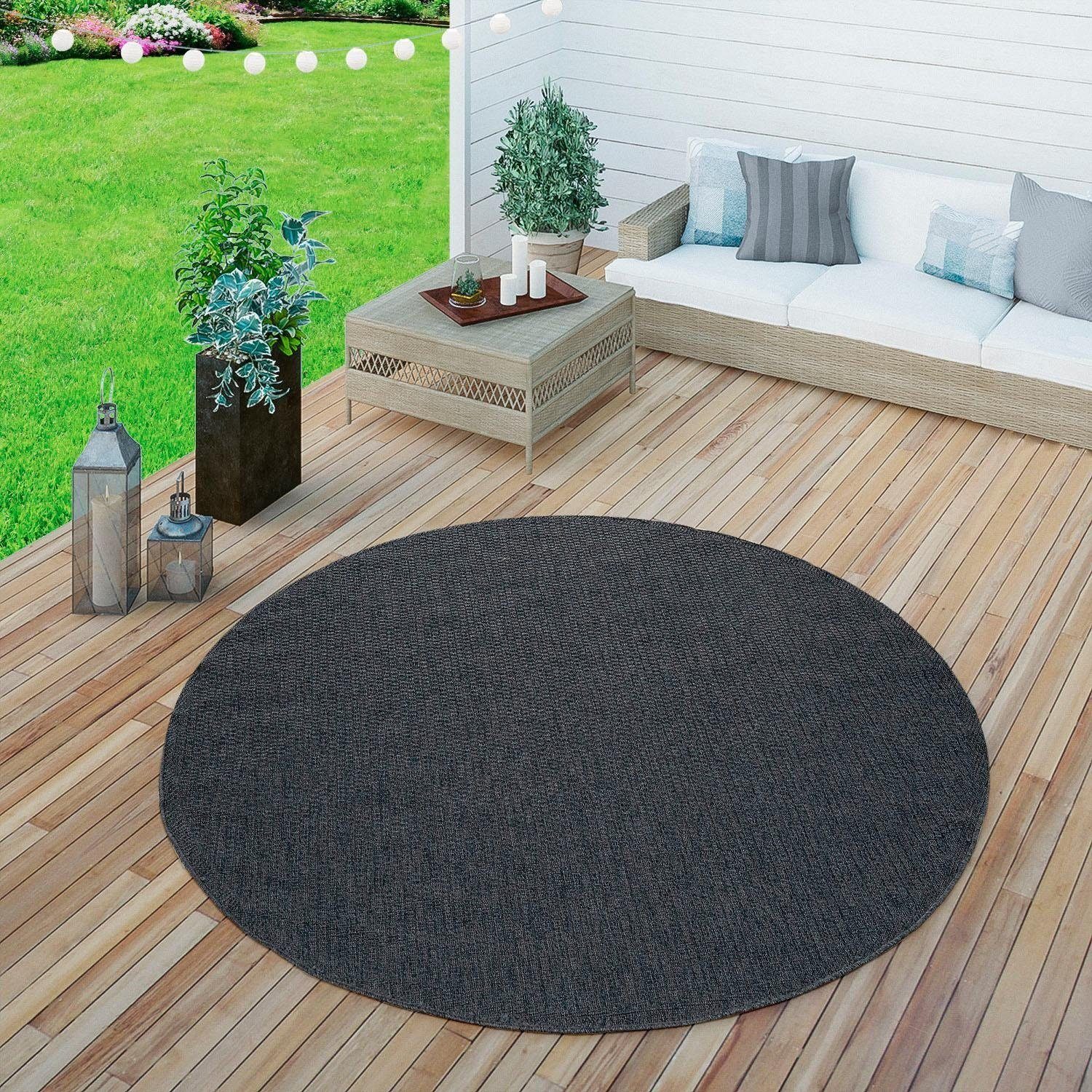 Paco Home Teppich "Timber 125" rund 4 mm Höhe Flachgewebe, Sisal Optik, In- günstig online kaufen