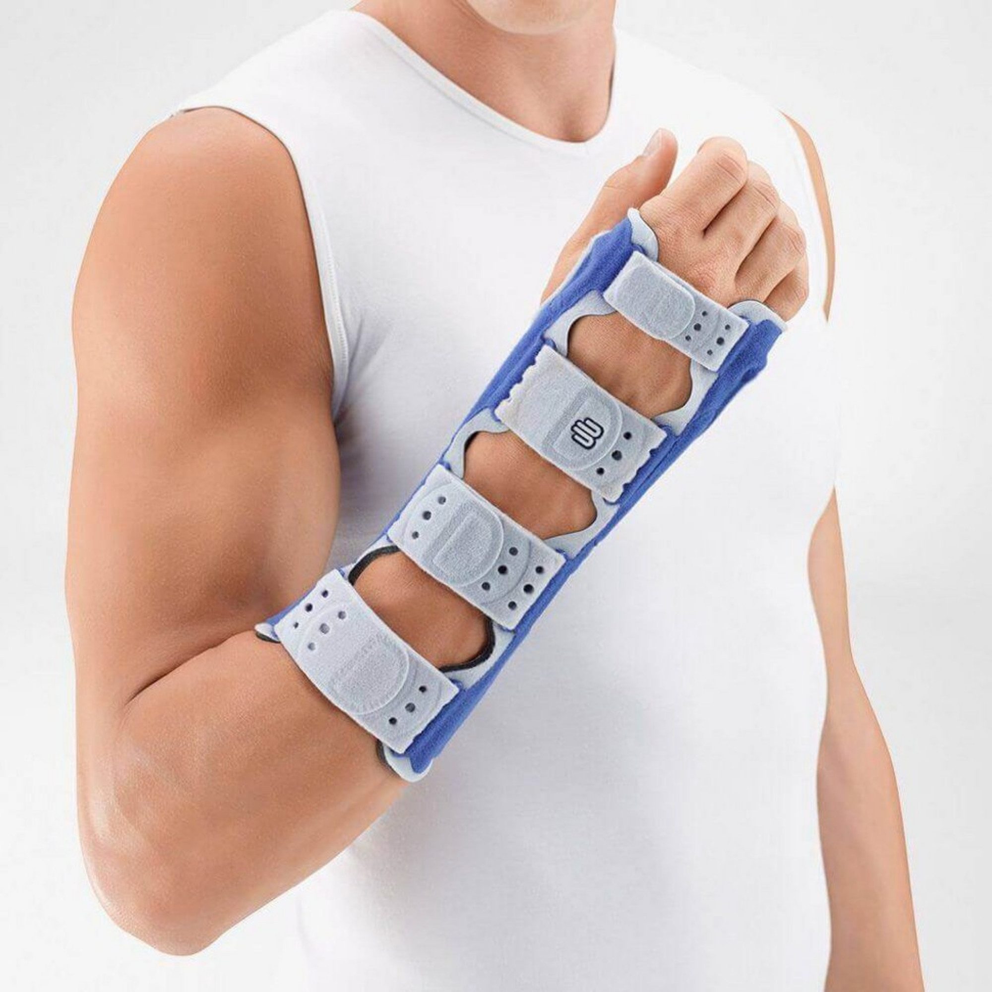 Bauerfeind Handgelenkstütze ManuLoc® long Handgelenkorthese mit längerem Hebel, Farbe: Titan