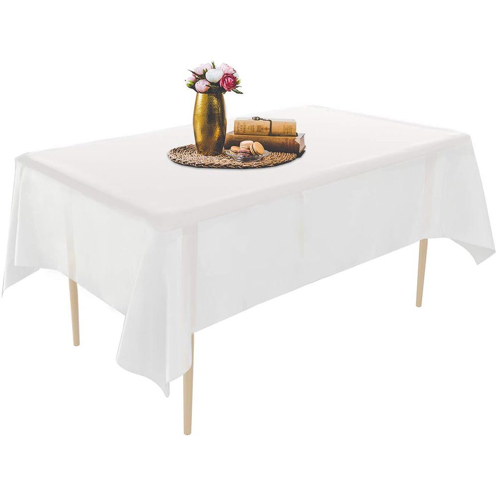 FELIXLEO Tischdecke Tischdecke aus Kunststoff 6 Stück Einweg 137 x 274 cm Weiß