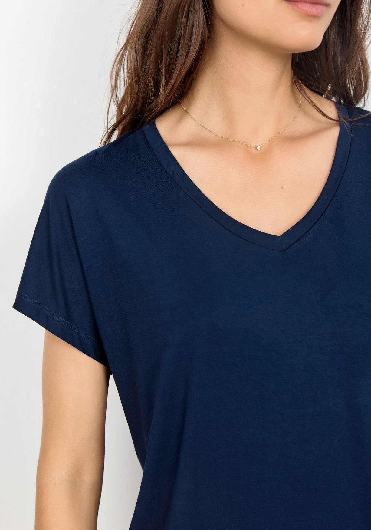 soyaconcept V-Shirt SC-MARICA 32 aus Viskosemischung mit Lyocell und Elasthan, Regular Fit