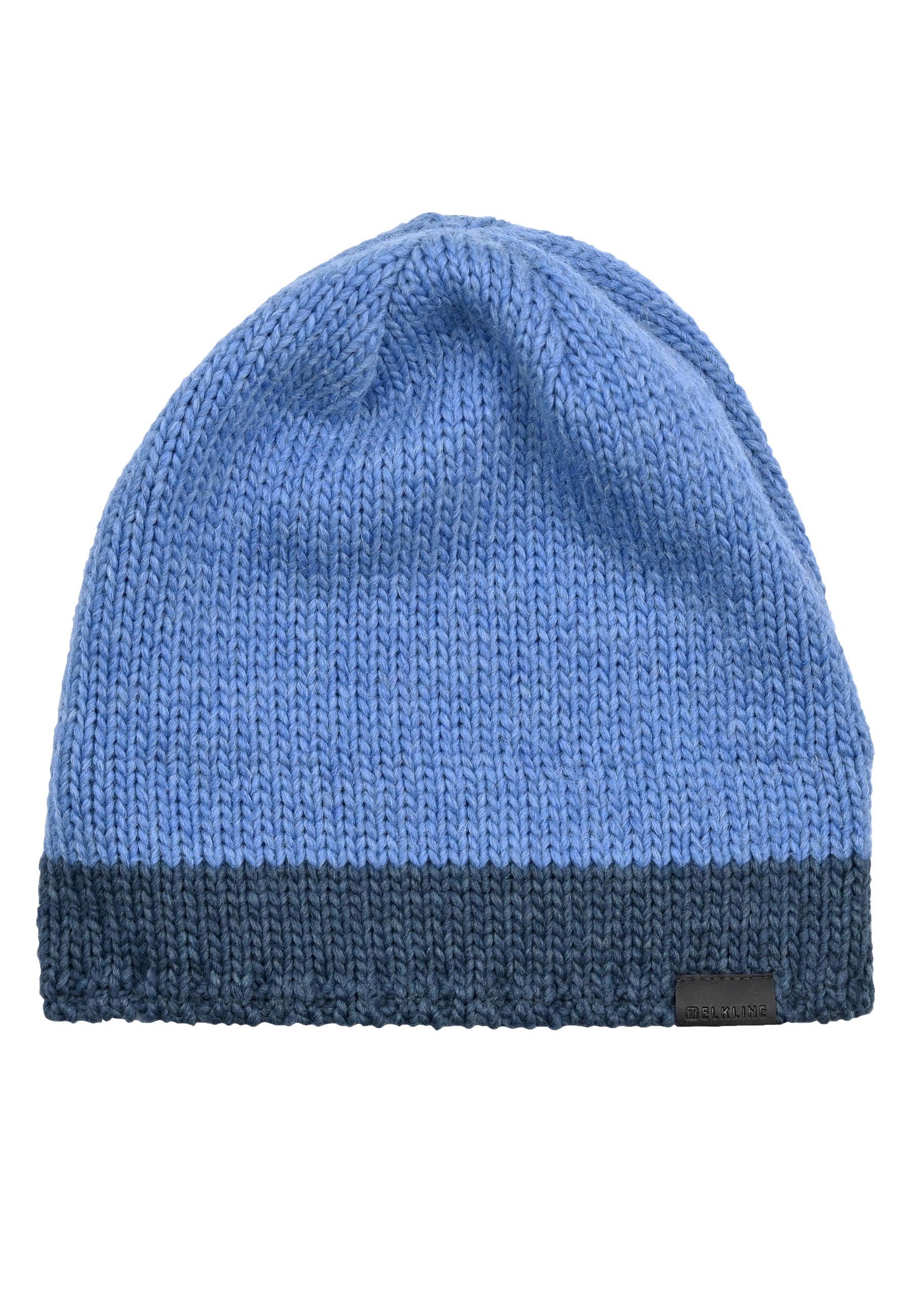 Elkline Strickmütze Hat Up warmes Innenfleece blue - denim