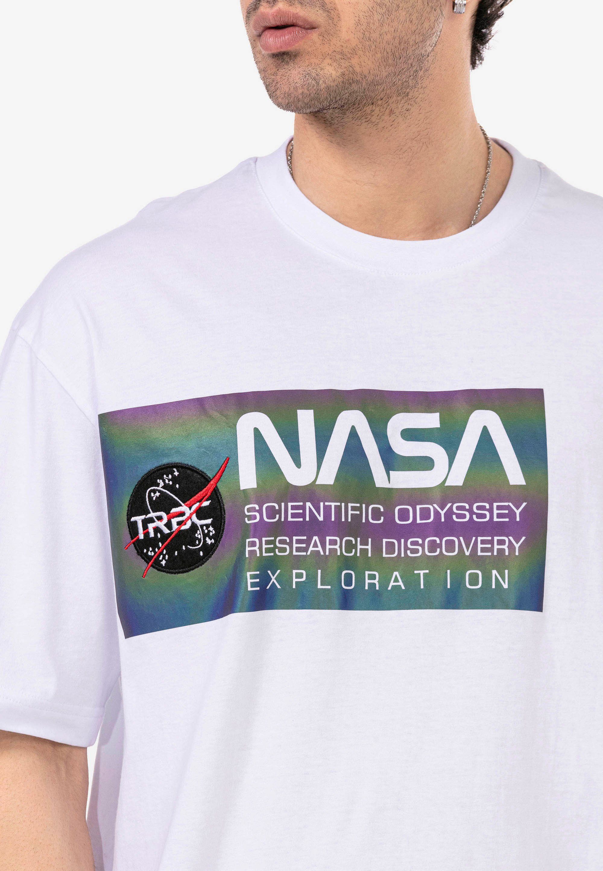 RedBridge T-Shirt weiß modischem NASA-Aufdruck Pasadena mit