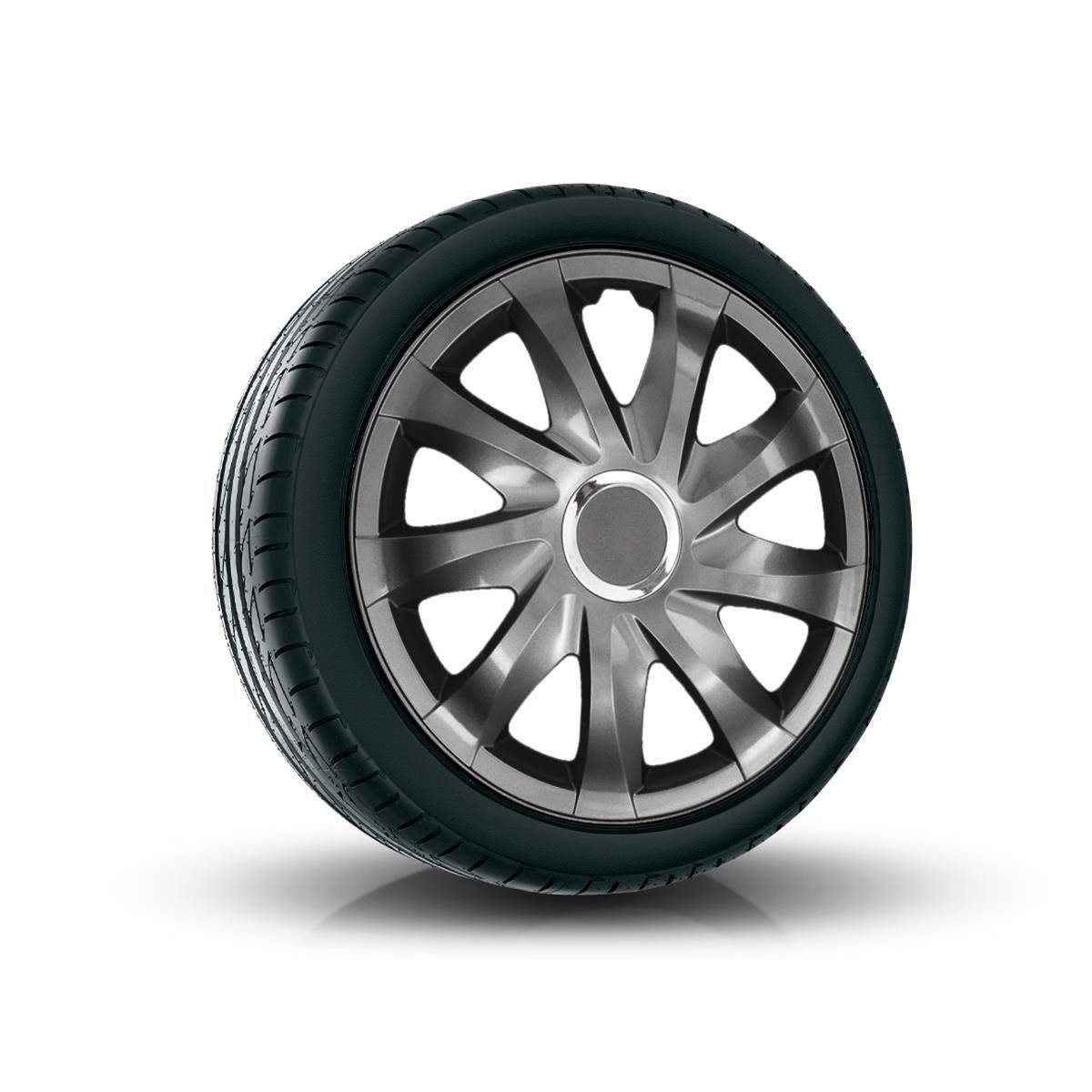 NRM Radkappe DRIFT 14 Zoll in Graphite, 14 in Zoll, (4-St) Radzierblenden für Stahlfelgen Колпаки Satz 4er Set 14"