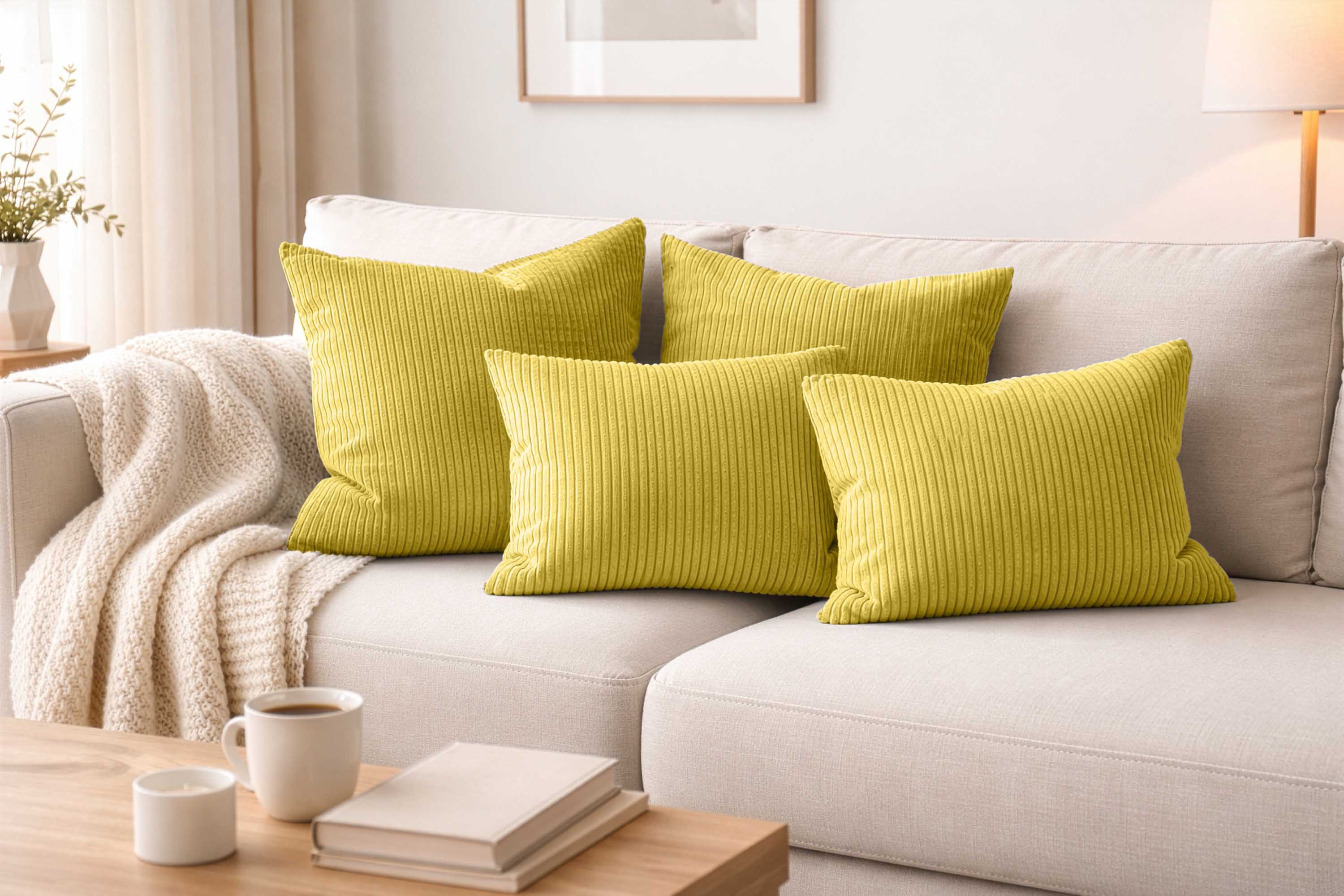 Amilian Dekokissen - Kissen Set 4er - Sofakissen mit Füllung 2x 50x50 + 2x 35x45cm, (4 Stück) Kuschelkissen - Zierkissen mit Kissenfüllung - Couchkissen