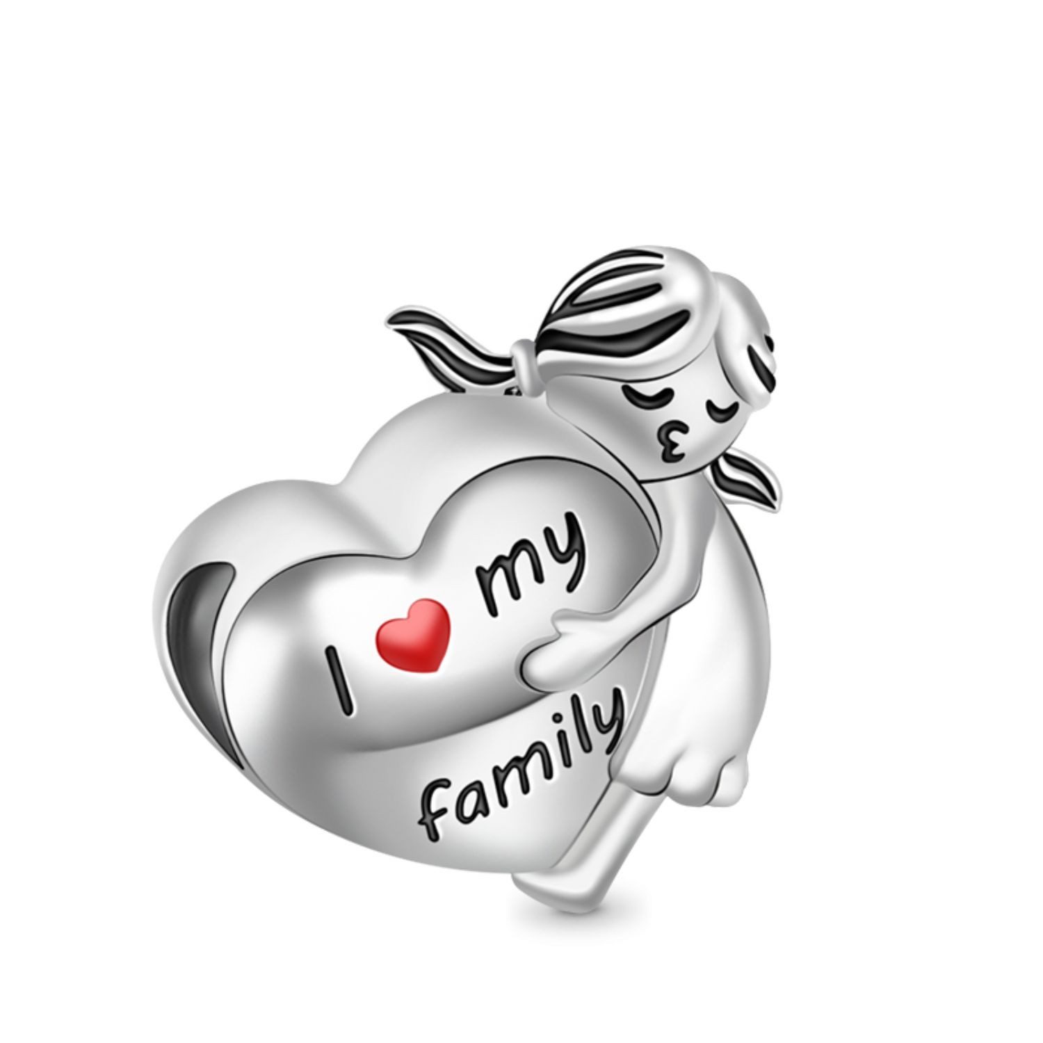 Gnoce Bead Gnoce Charm Family Herz CFC005 Silber