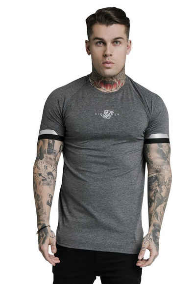 Siksilk T-Shirt »SikSilk Herren T-Shirt DUAL CUFF TECH TEE SS-18281 Dark Grey Marl Grau«