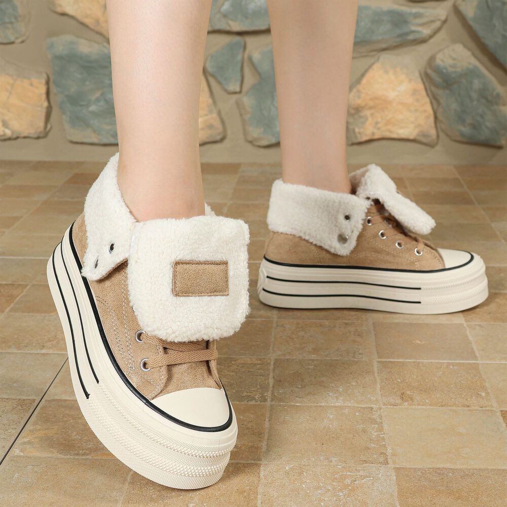 Ital-Design Trendy Freizeitschuh mit gefüttertem Knöchel und Komfort Sneakerboots (90458092) Flach Sneakers High in Hellbraun