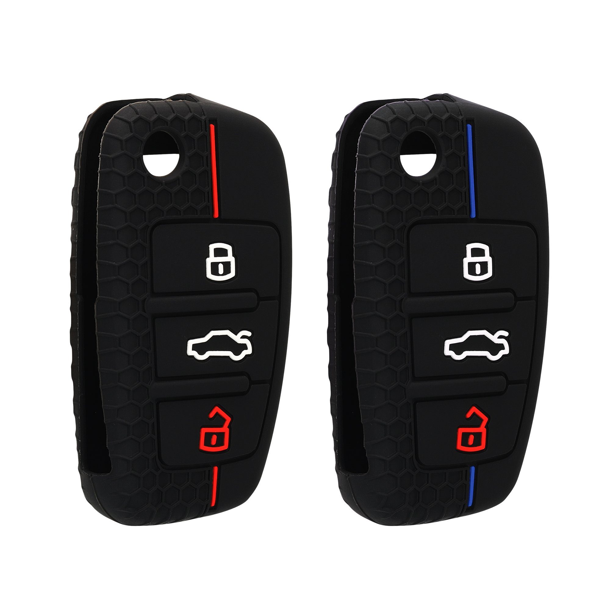 kwmobile Schlüsseltasche Autoschlüssel Hülle für Audi, Schlüsselhülle  Silikon Cover