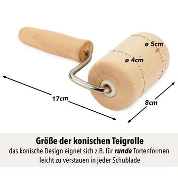 SOHFA Teigroller Backblechroller hergestellt in Europa - Mini Nudelholz für jede Ecke gerade, (1-Set, 1 Roller), kompakte Größe