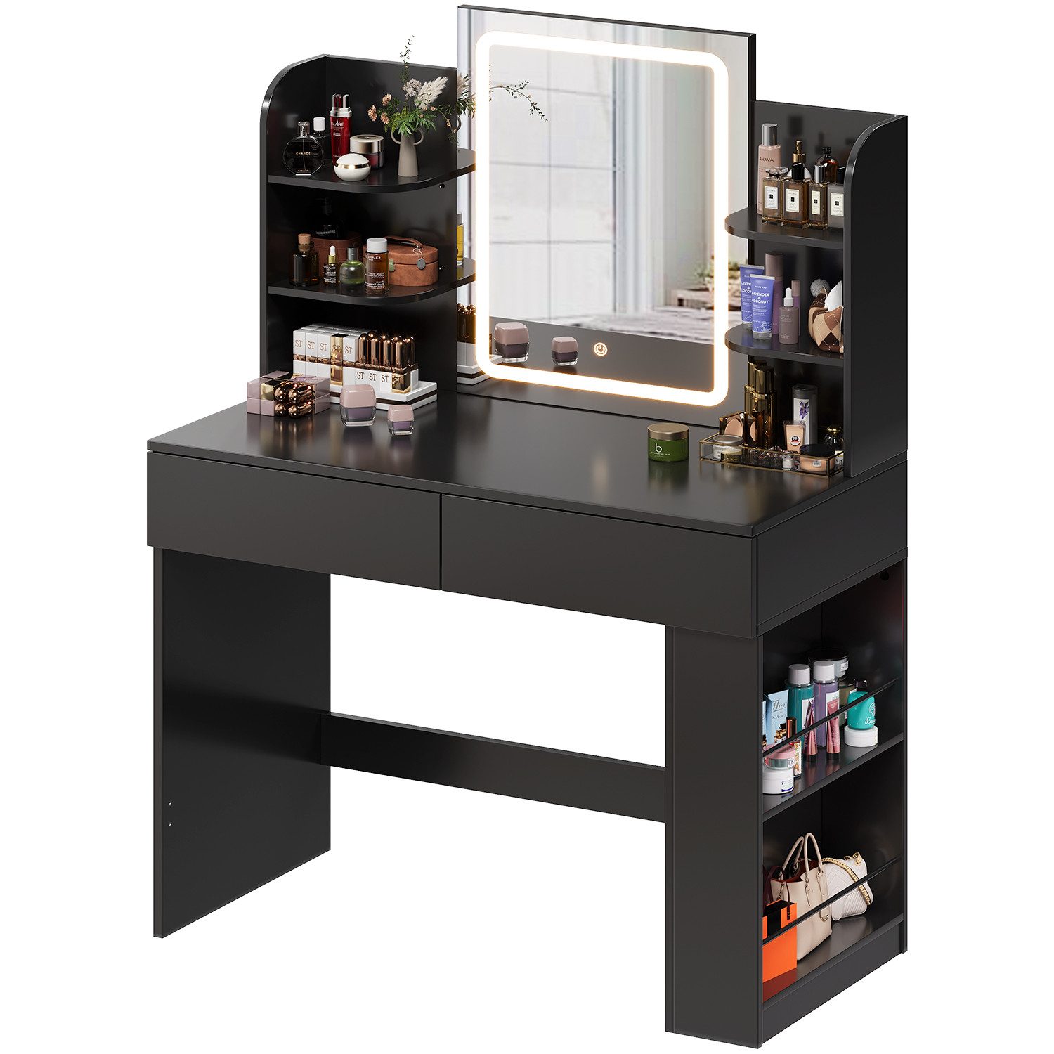 HOMALL Schminktisch Mit LED-Beleuchtung, 90/110*40*135CM, Helligkeit günstig online kaufen