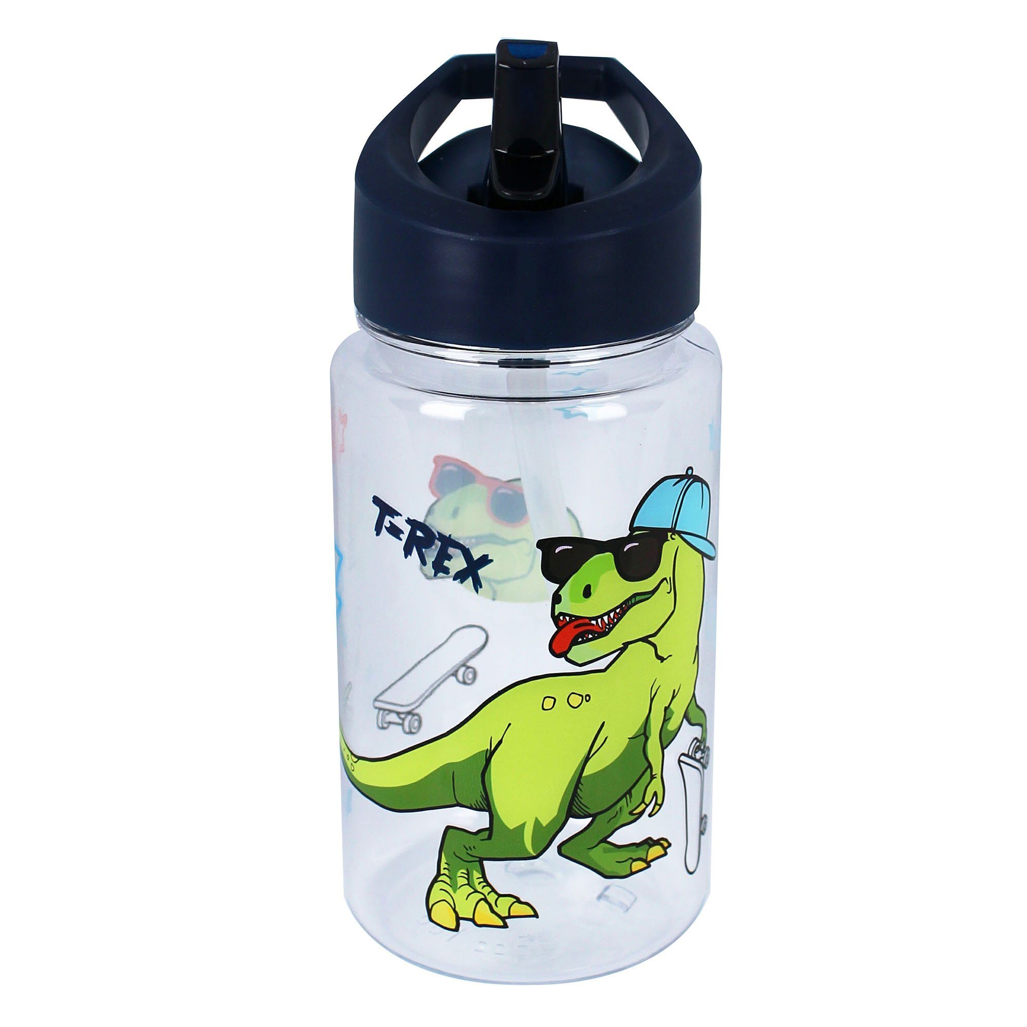 Vadobag Trinkflasche Für kalte Getränke - Eat Drink Repeat Dino, 450 ml, BPA-Frei, Navy