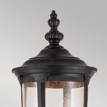 etc-shop Außen-Stehlampe, Stehleuchte Laterne Außenlampe Glas klar Alu bronze verwittert