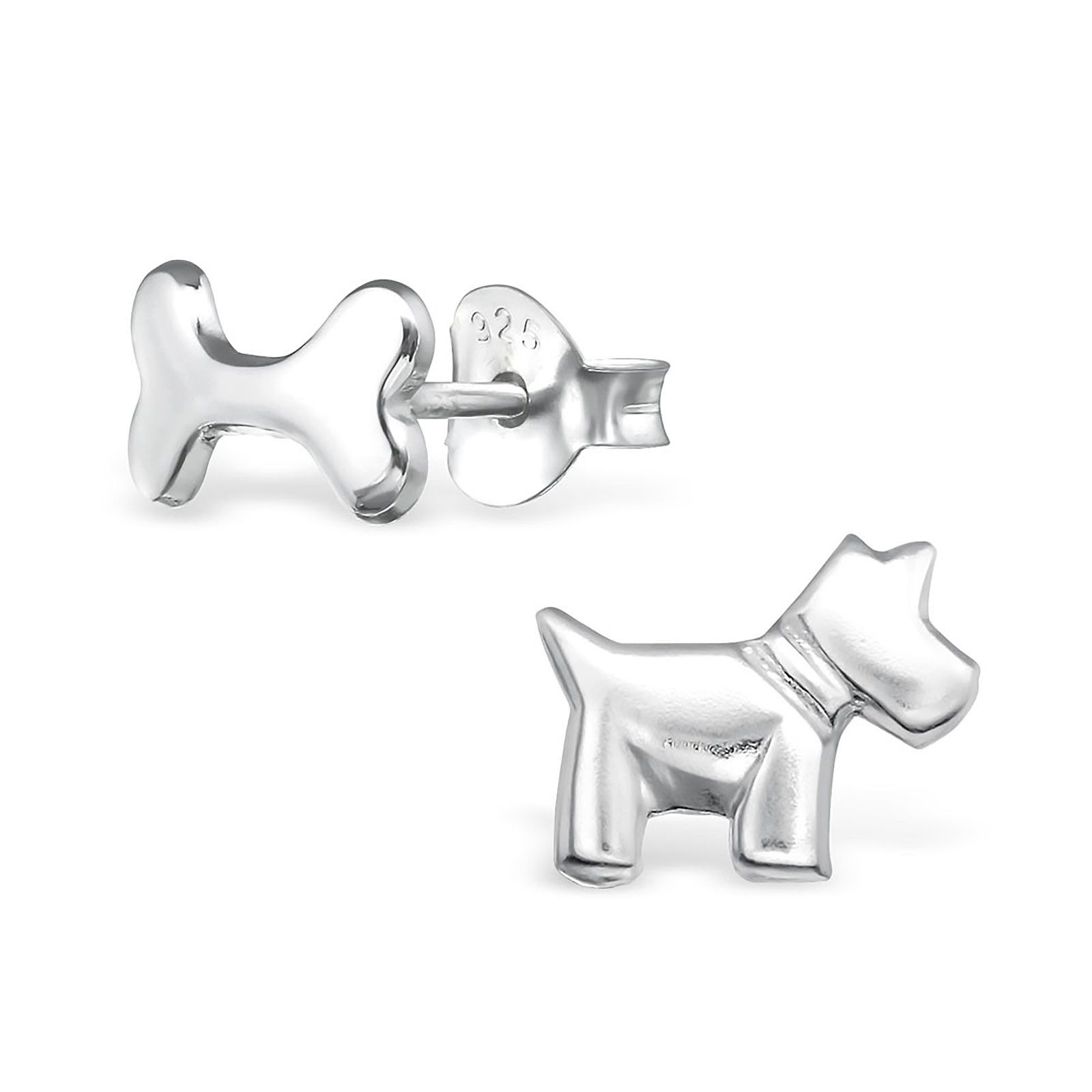 Monkimau Ohrring-Set Hunde Ohrringe aus 925 Silber, Hypoallergen