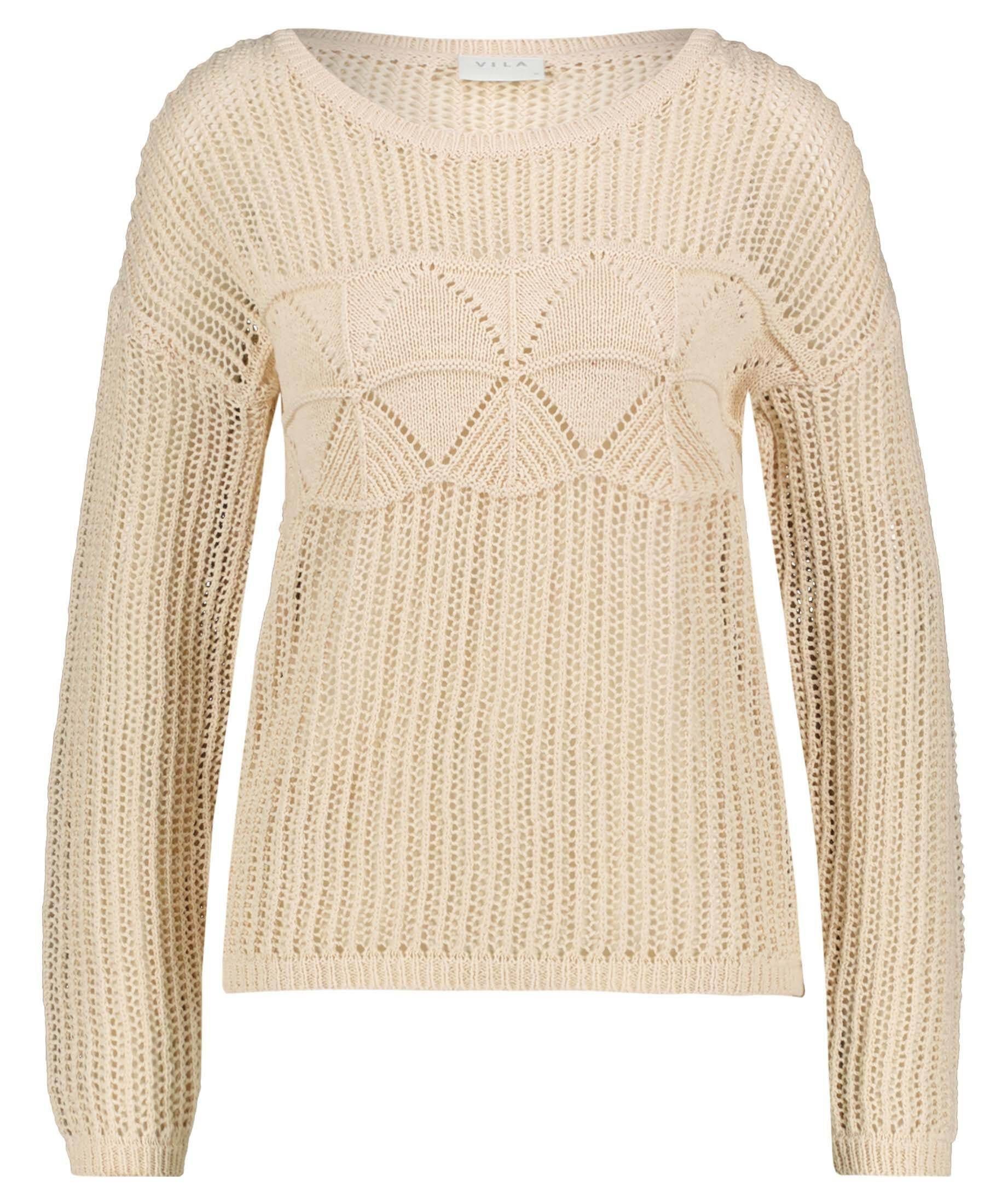 Strickpullover (21) (1-tlg) Damen Pullover Vila sand