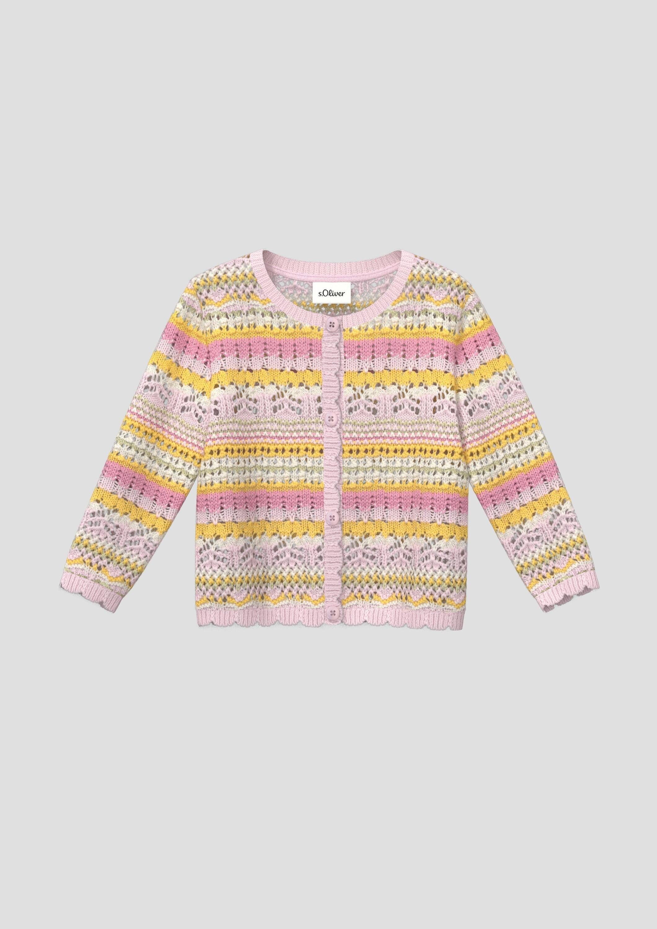 s.Oliver Cardigan Strickjacke Strickjacke mit Ajourmuster
