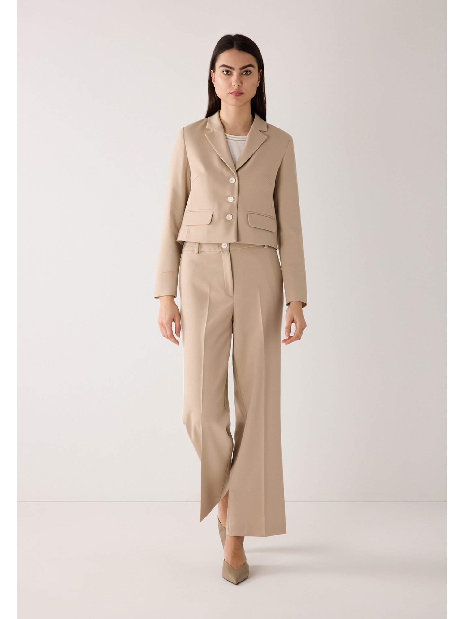 MORE&MORE Stoffhose trendige Hose, Galon-Streifen günstig online kaufen