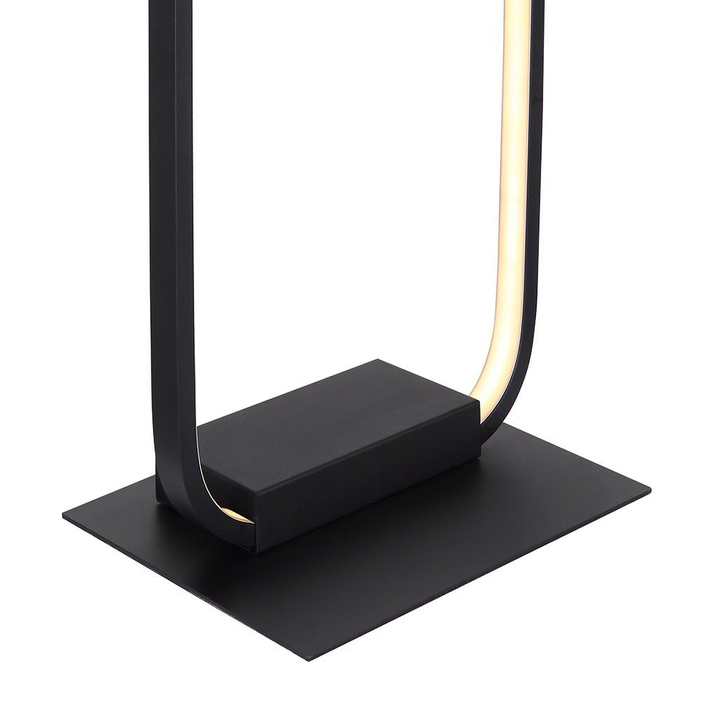 Globo LED Stehlampe, Metallring schwarz LED-Leuchtmittel LED H 130cm verbaut, Warmweiß, Stehleuchte fest Wohnzimmerlampe Fußschalter