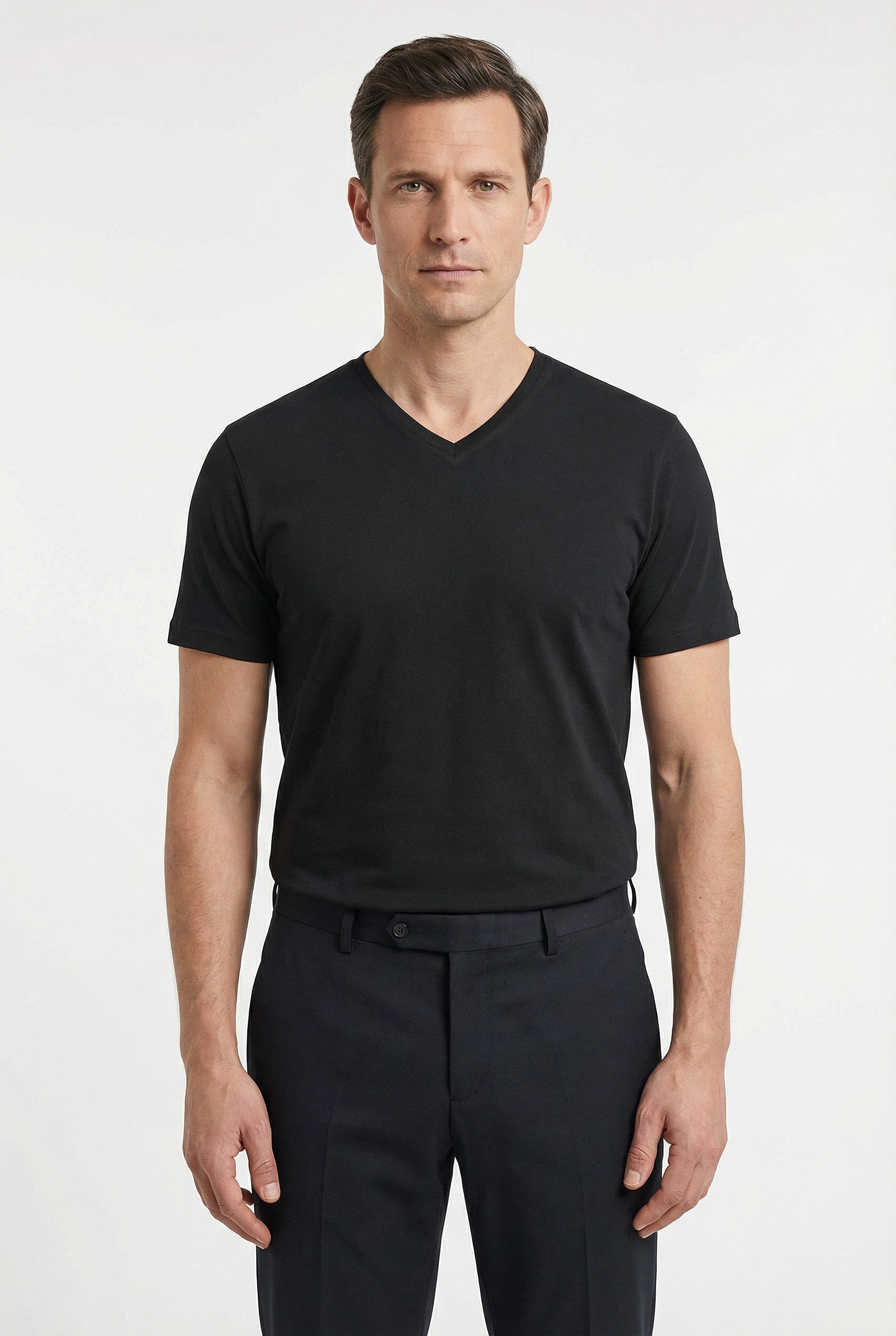 MARVELIS V-Shirt (2-tlg) V-Ausschnitt, Doppelpack, regular fit, Basic, Unterziehshirt