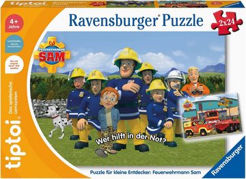Ravensburger Puzzle tiptoi® Puzzle für kleine Entdecker: Feuerwehrmann Sam, 24 Puzzleteile, Made in Europe, FSC® - schützt Wald - weltweit