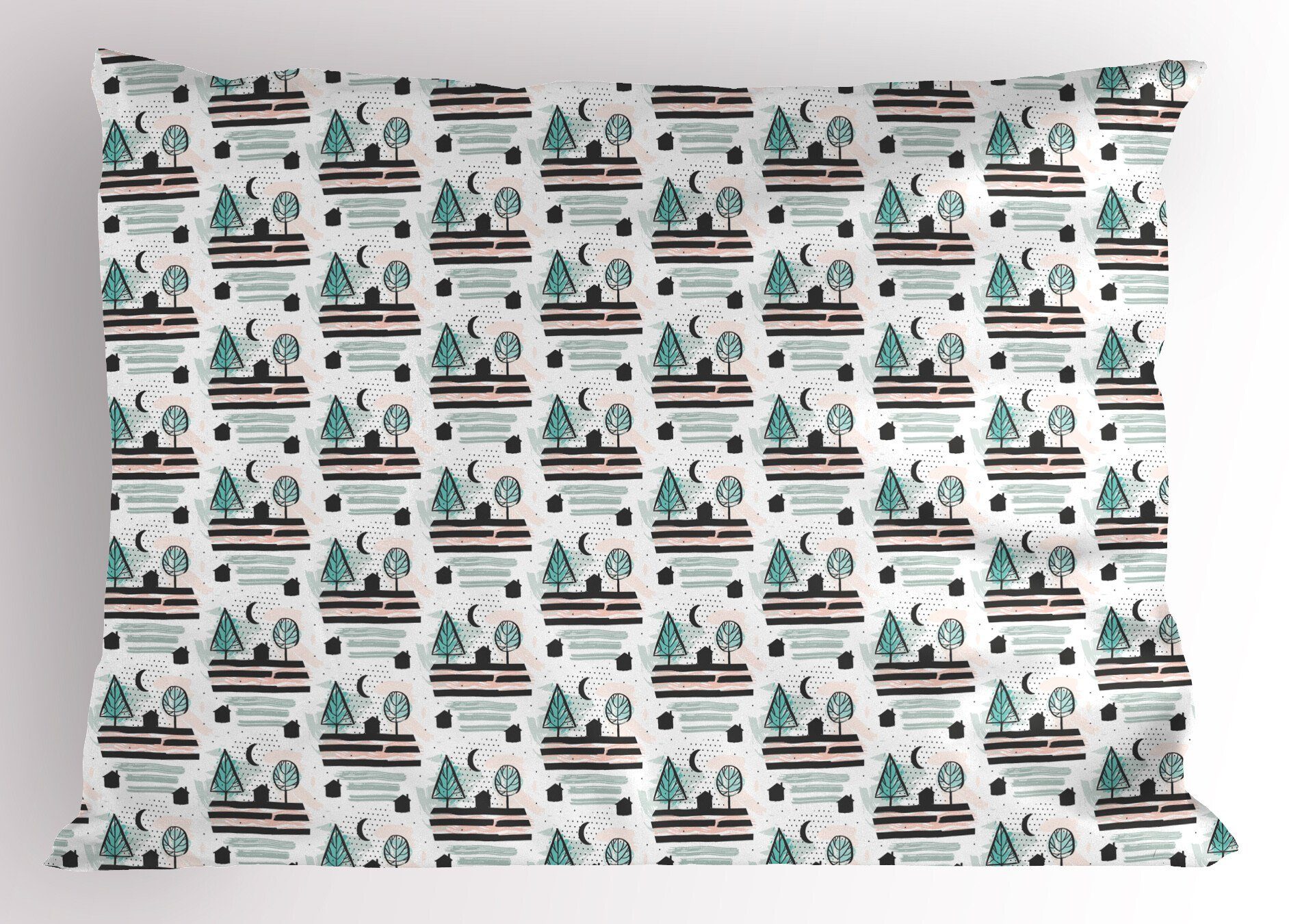 Size Kopfkissenbezug, Natur (1 skandinavische Stück), Dekorativer Abstrakt Modern Gedruckter Abakuhaus Kissenbezüge Standard