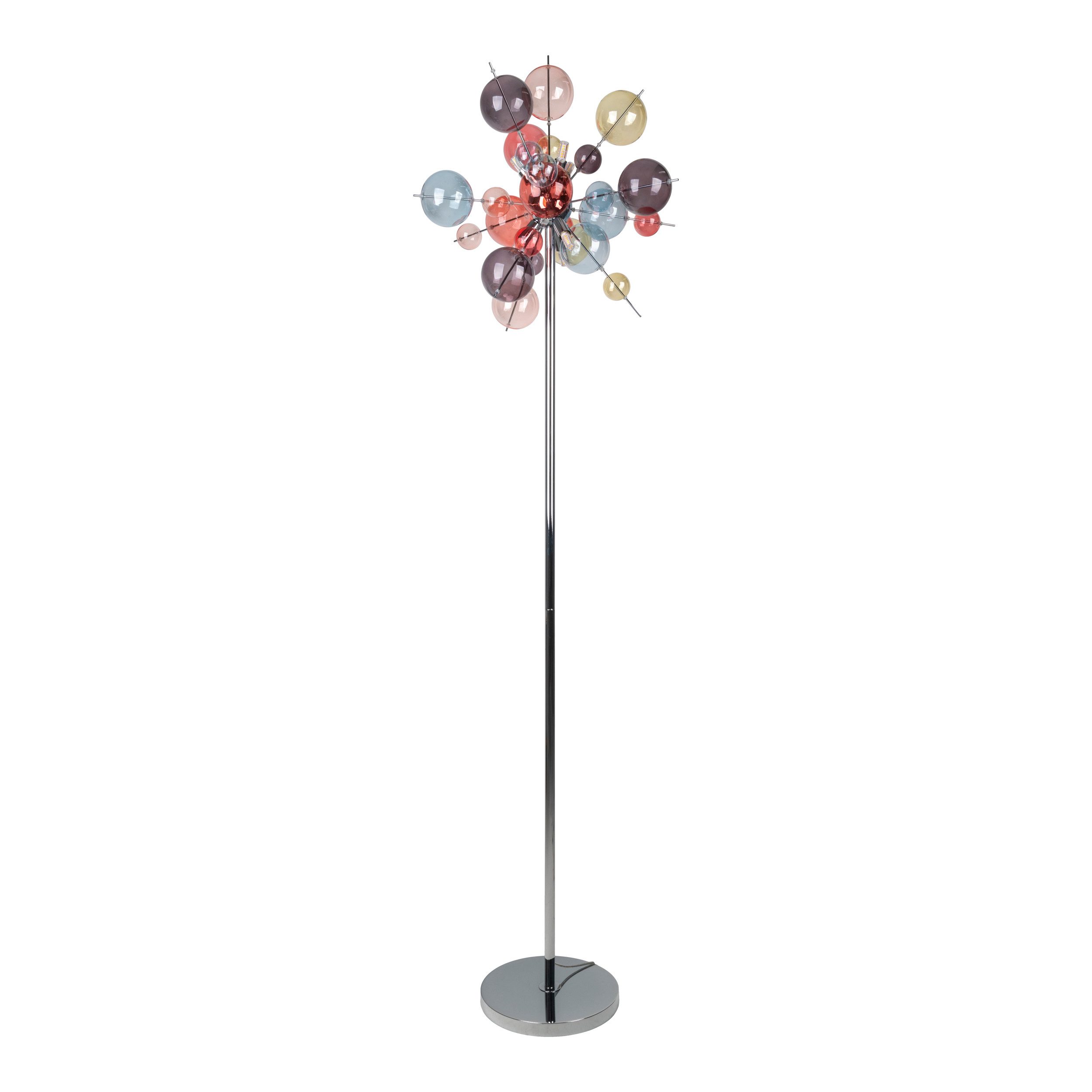näve Stehlampe Explosion, ohne Leuchtmittel, chrom, exkl. 6x G9, pastellfarbene Gläser in 9cm und 5cm, H: 169cm