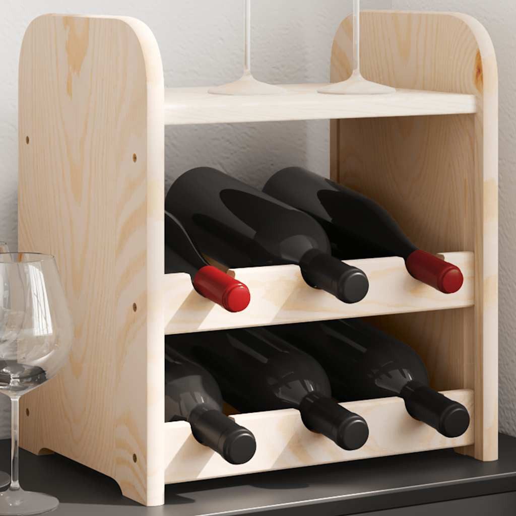 vidaXL Weinregal Weinregal mit Oberplatte 33x25x37 cm Massivholz Kiefer, 1-tlg.