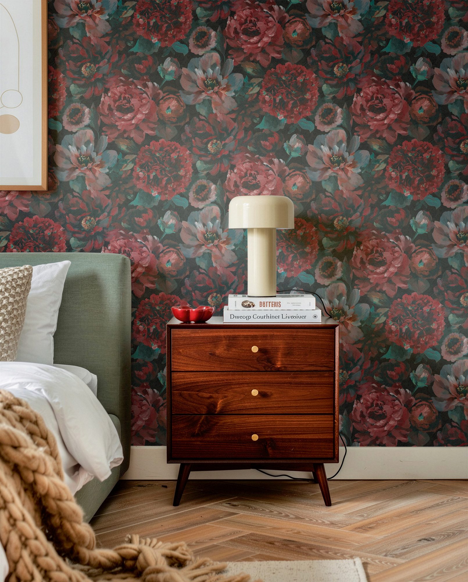 A.S. Création Vliestapete Trend Spectrum Peony – Opulente Pfingstrosen Vliestapete, strukturiert, floral, leicht glänzend, geblümt, (1 St), Opulente Pfingstrosen mit lebendiger Farbwirkung und Struktur