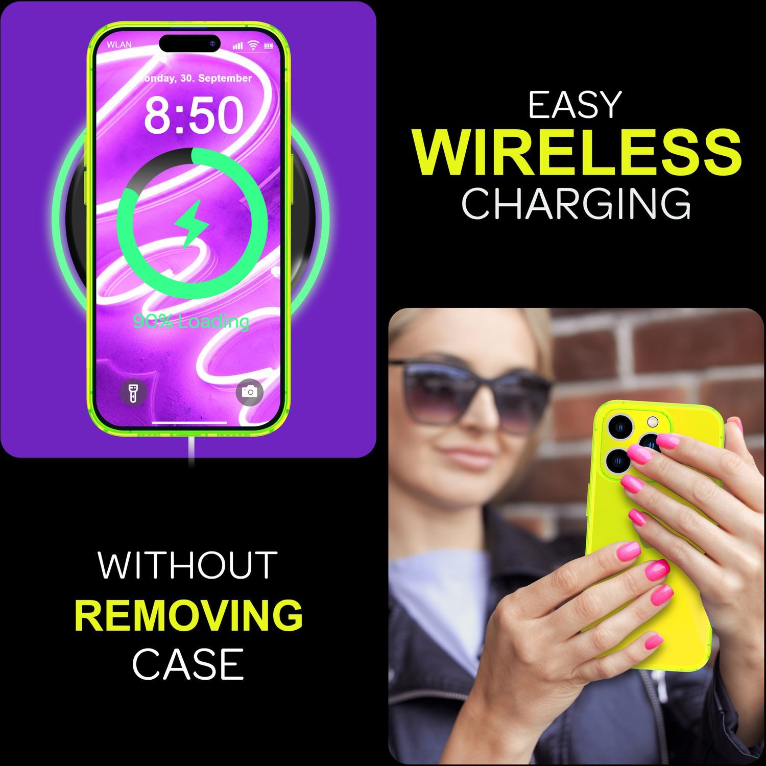 Nalia Smartphone-Hülle Apple iPhone 16 Pro 16 cm (6,3 Zoll), Klare Neon Silikon Hülle / Bunt / Durchsichtig Transparent / Slim Case – Bild 5 von 5