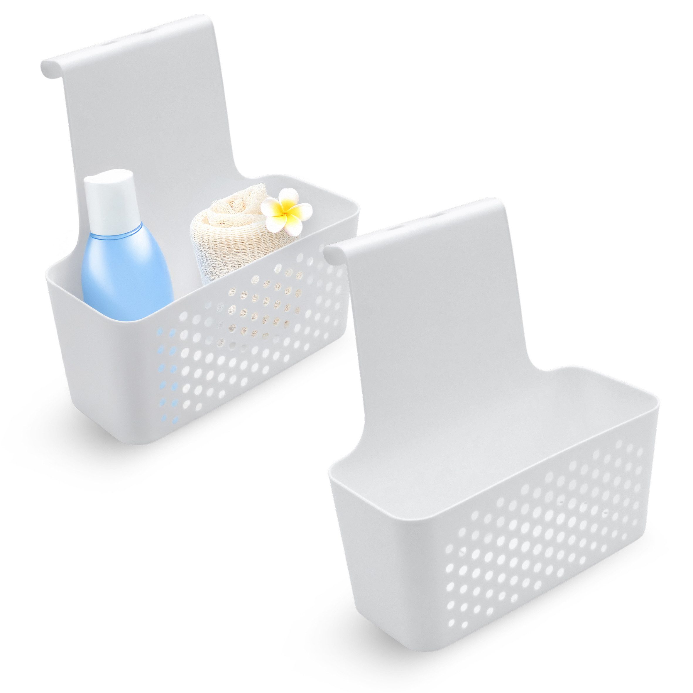 Spetebo Duschregal Duschkorb zum Hängen Weiß – 2er Set, Anzahl 1-tlg., Kein günstig online kaufen