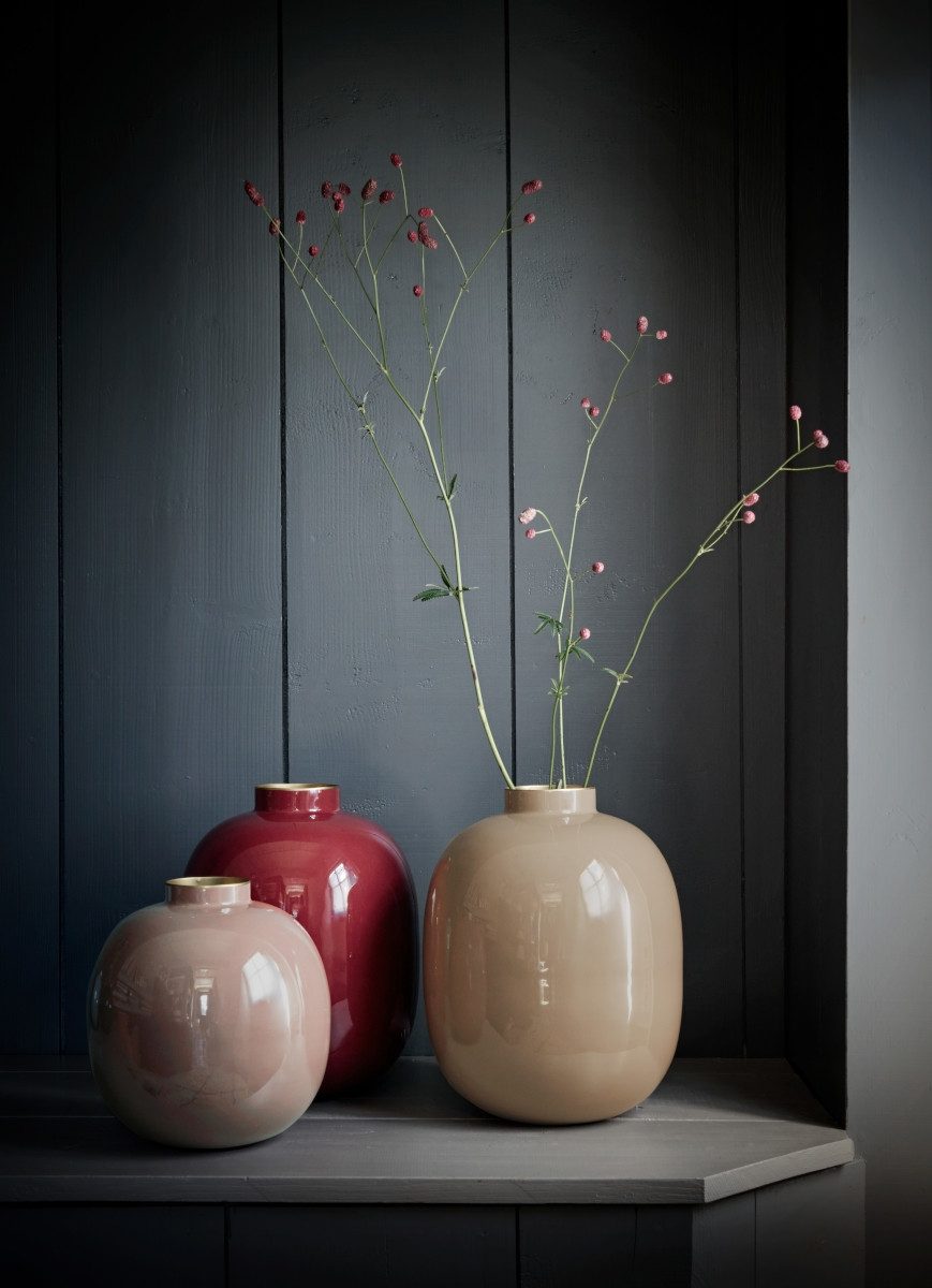 PiP Studio Dekovase Vase Metal rot 32 cm (Vasen), Vase Metal Dark Red 32cm – Bild 3 von 3