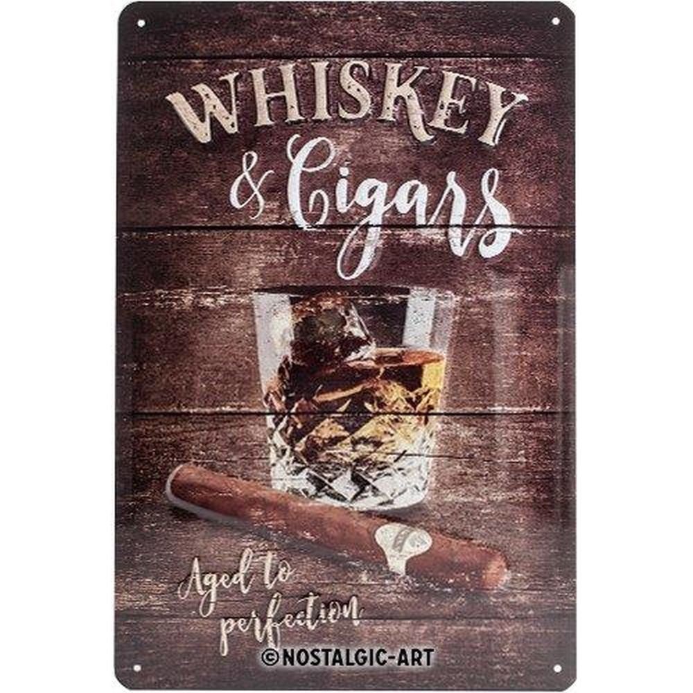 Metallschild Blechschild 20 x 30cm - Open Bar - Whiskey