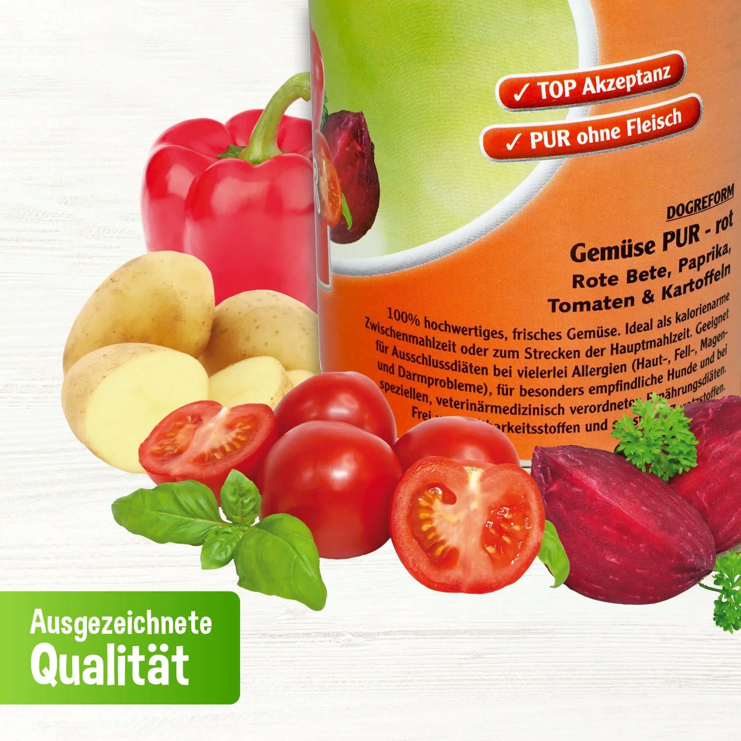 Schecker Schecker Gemüse PUR - grot Ergänzungsfuttermittel für Hunde Gemüse, Nassfutter für: Hunde, ohne Zusatzstoffe