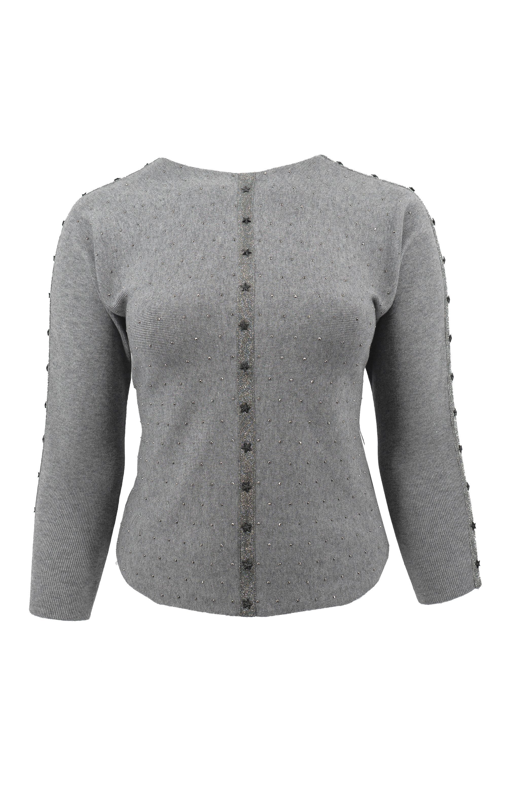 Passioni Strickpullover mit Sterndetail und Strass günstig online kaufen