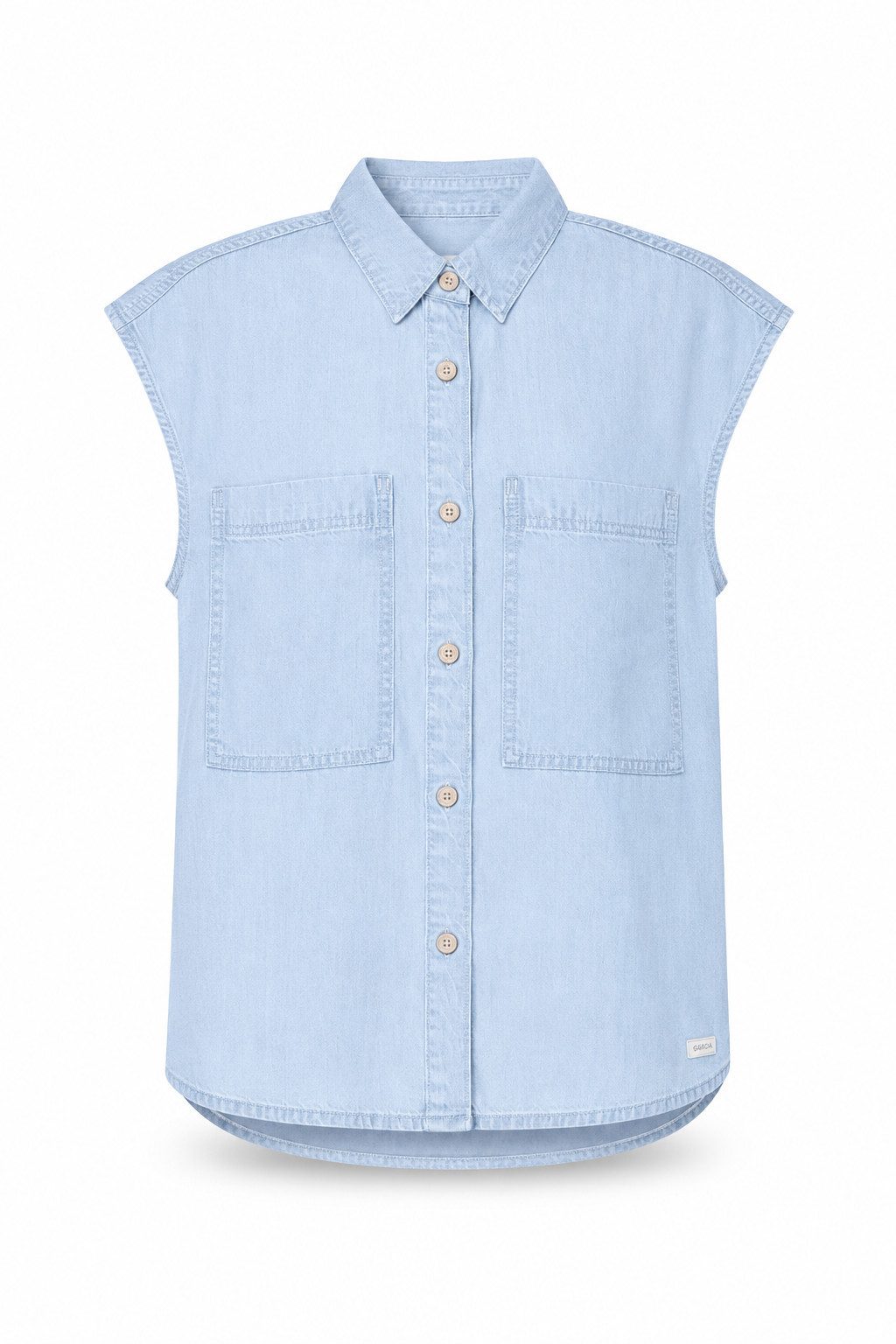 GANG Kurzarmbluse 94ROSA SHIRT - Jeansbluse ärmellos - Damenbluse