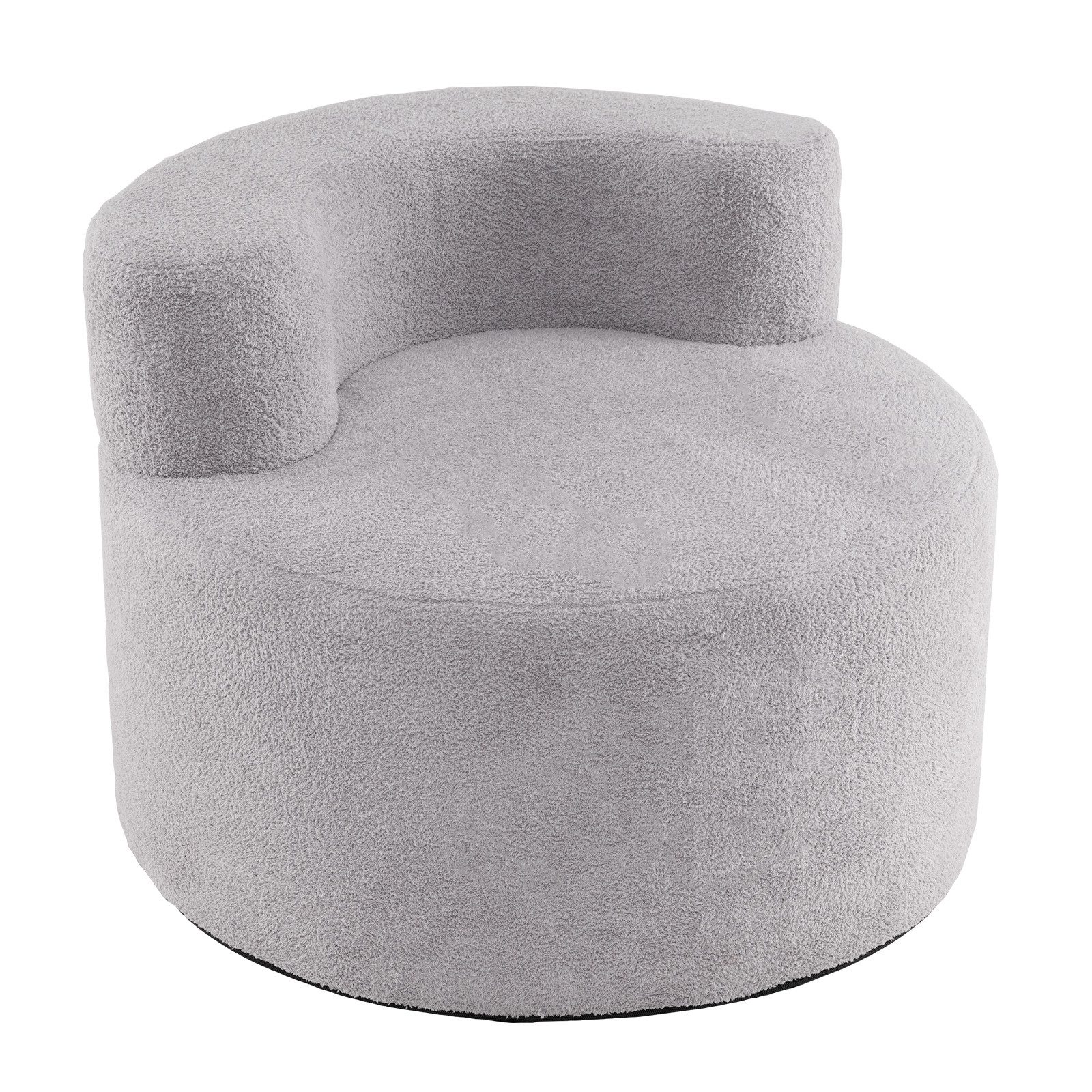 KOMFOTTEU Sofa, Einzelsofa mit weichem Teddyfleece & geschwungener Rückenlehne