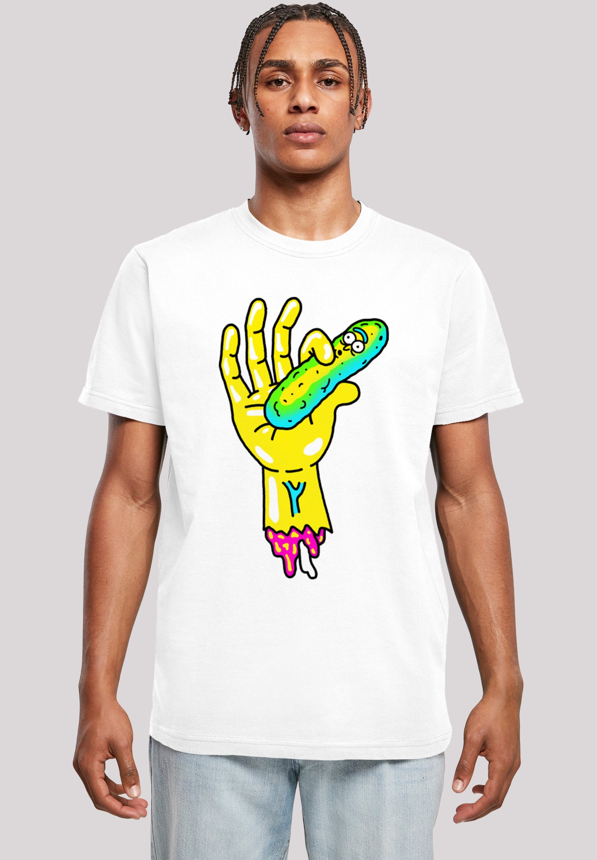 F4NT4STIC T-Shirt Rick and Morty Pickle Hand Print weiß