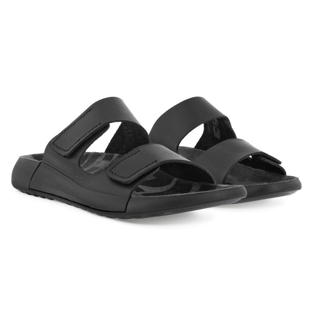 Ecco Cozmo Flat schwarz Damen Sandale günstig online kaufen